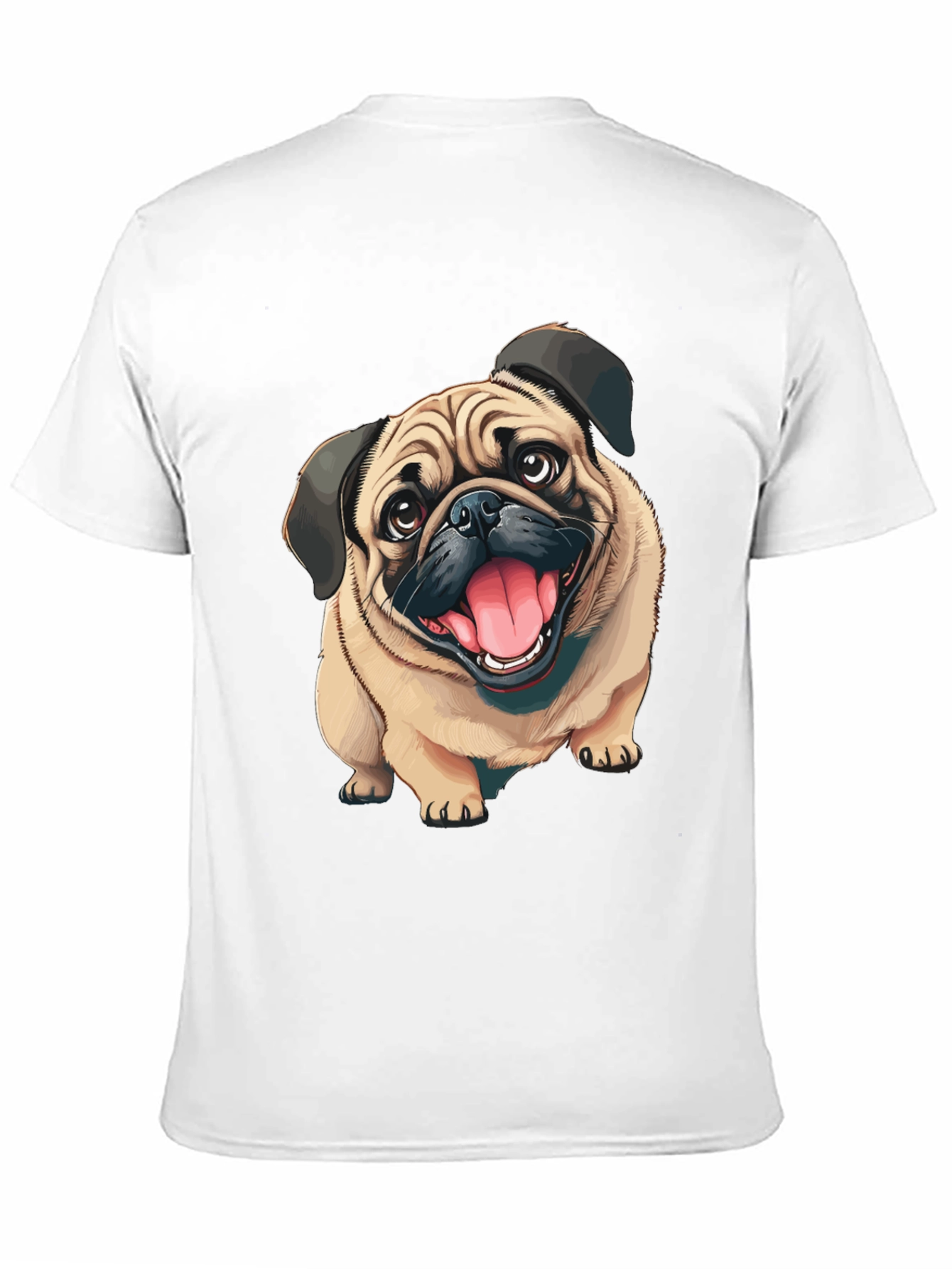 Black Pug Dog Graphic Tee - Men's Black Cotton T-Shirt view 11