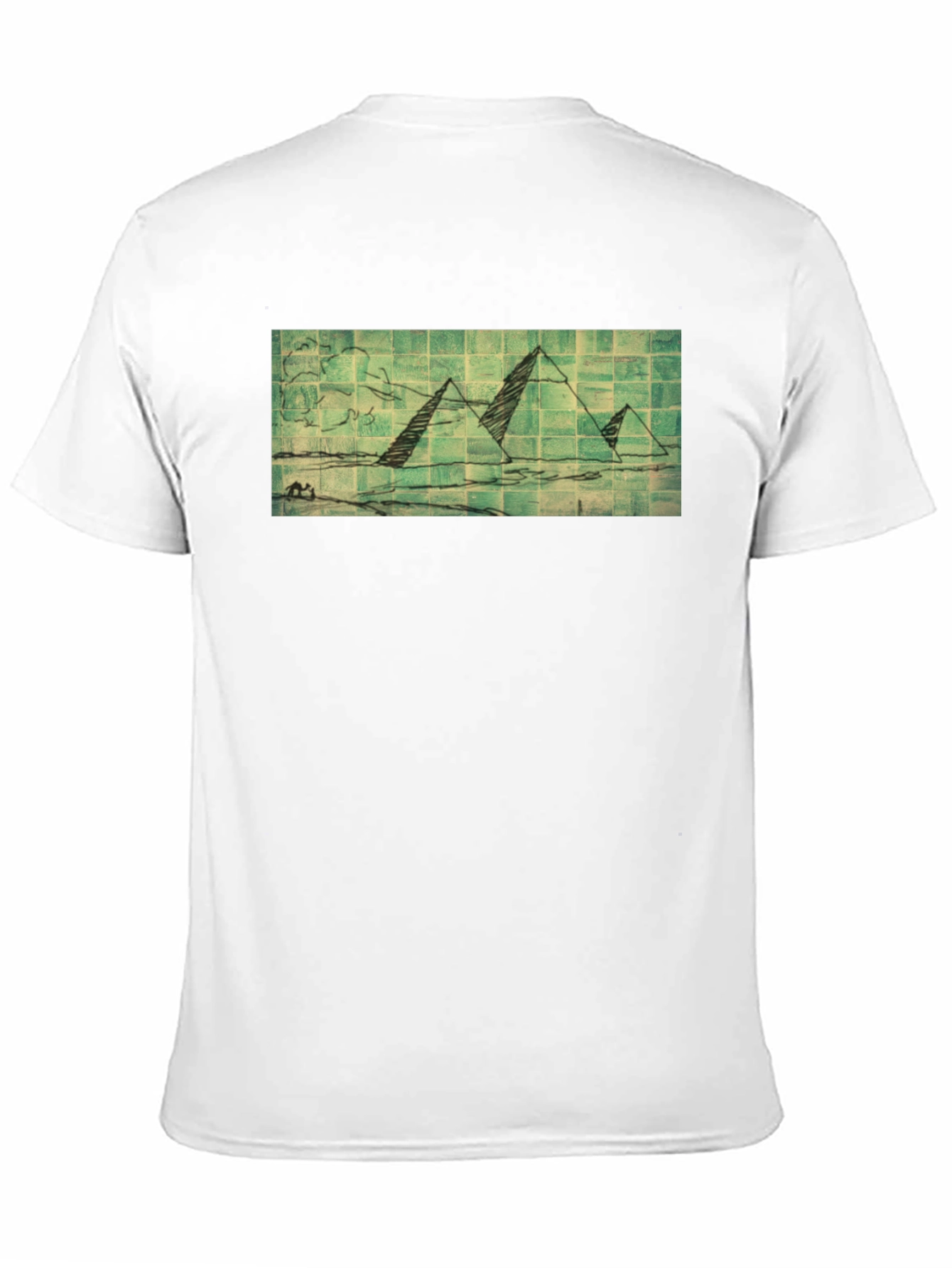 Black Pyramid Sketch Graphic Tee - Black Cotton T-Shirt view 11