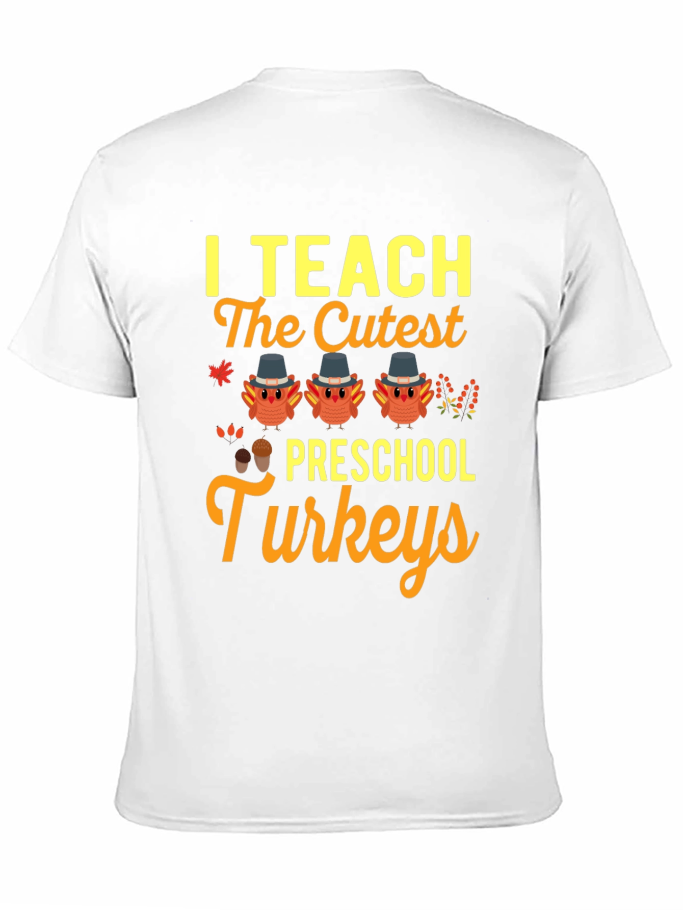 Black Cute Preschool Turkey Teacher T-Shirt view 11