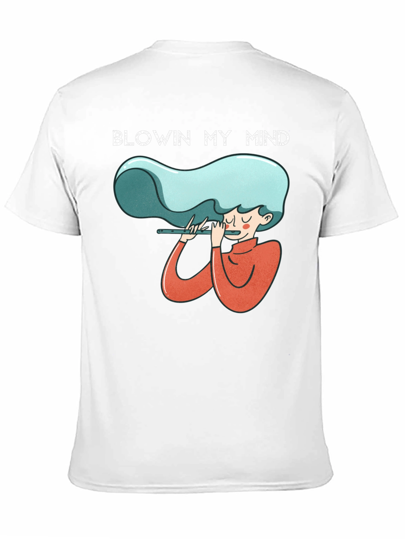 Black Blowin My Mind Flute Player Graphic Tee - Unisex view 11