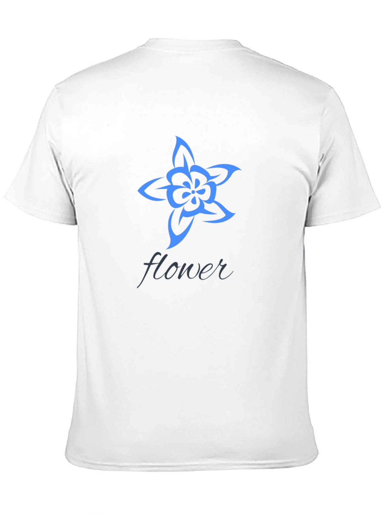 Black Stylish Black T-Shirt with Blue Flower Design view 11
