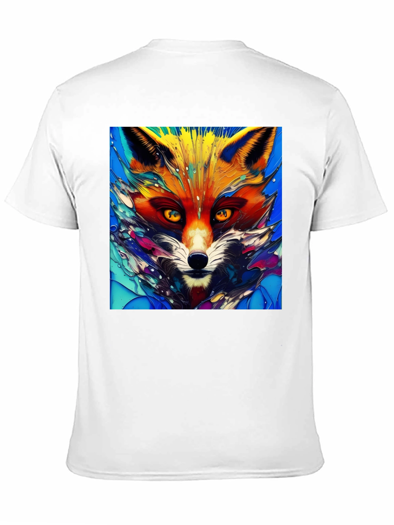 Black Artistic Fox Graphic T-Shirt - Vivid Colors view 11