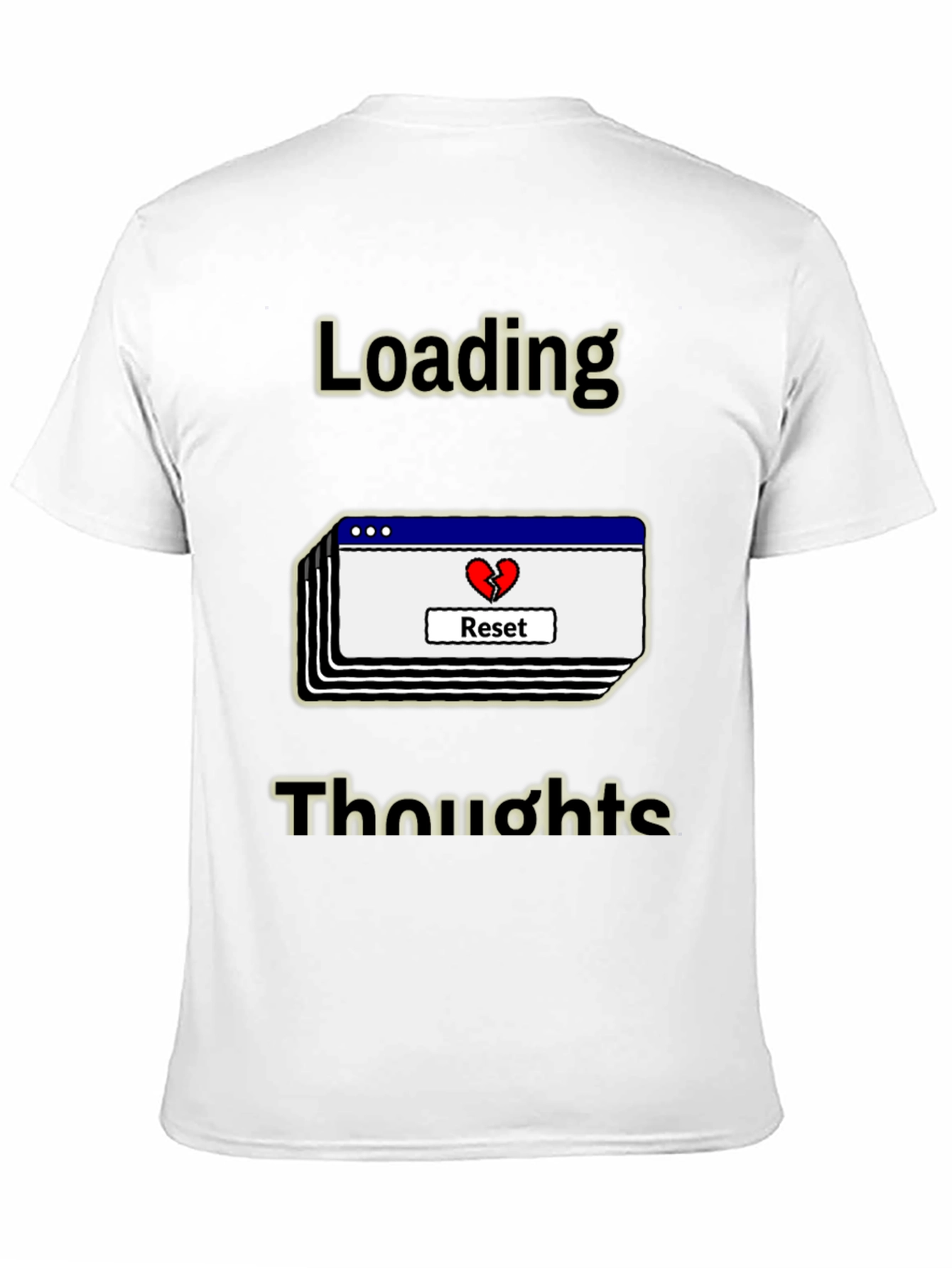 Black Loading Thoughts Graphic Tee - Reset Your Mind view 11