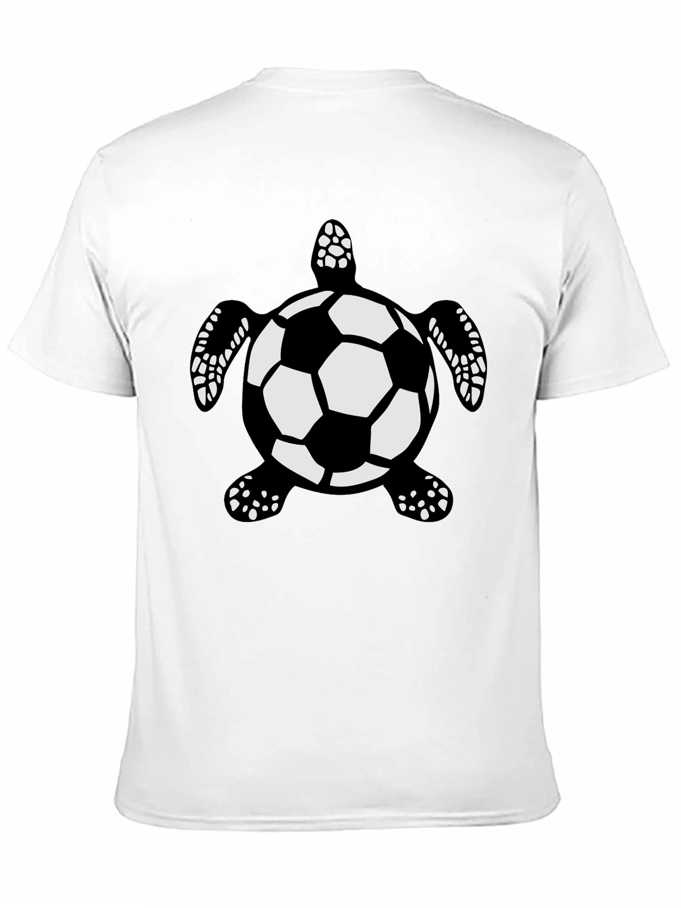Black Soccer Ball Turtle Black T-Shirt view 11