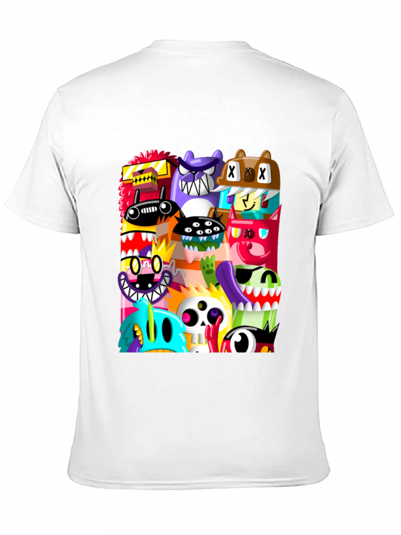 Black Monster Mash Graphic Tee - Unique Cartoon Design view 11