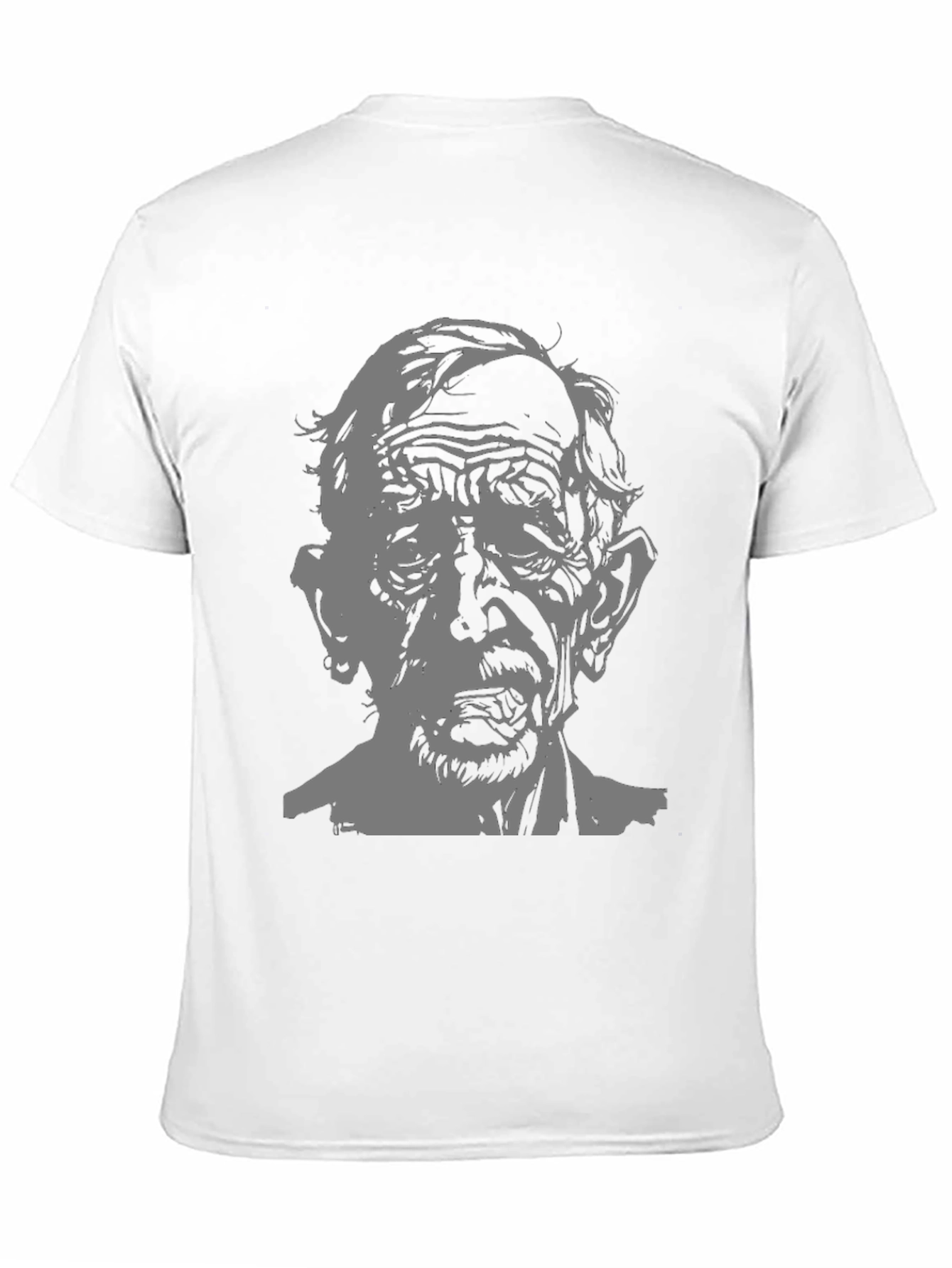 Black Creepy Old Man Graphic T-Shirt - Black Tee view 11