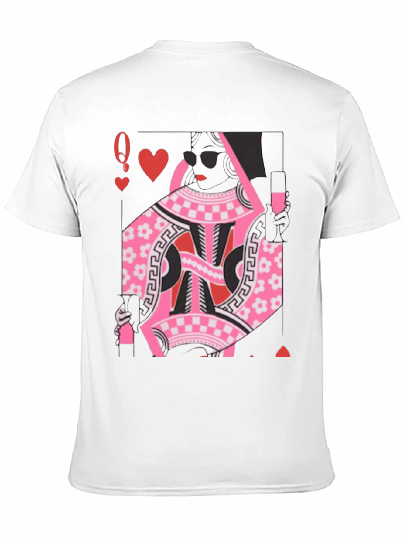 Black Queen of Hearts Graphic Tee - Stylish Card Design view 11
