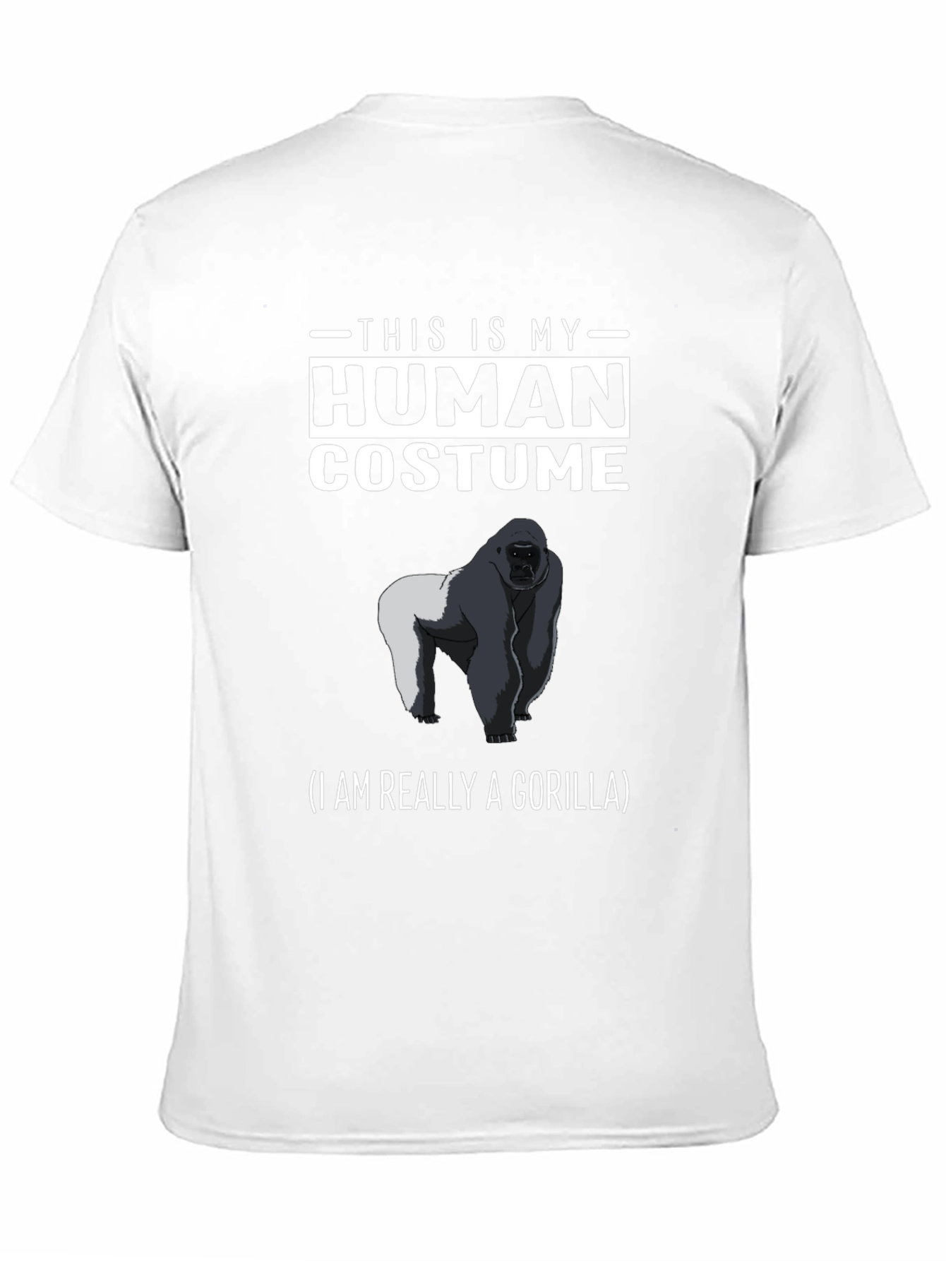 Black Human Costume Gorilla T-Shirt - Funny Animal Tee view 11