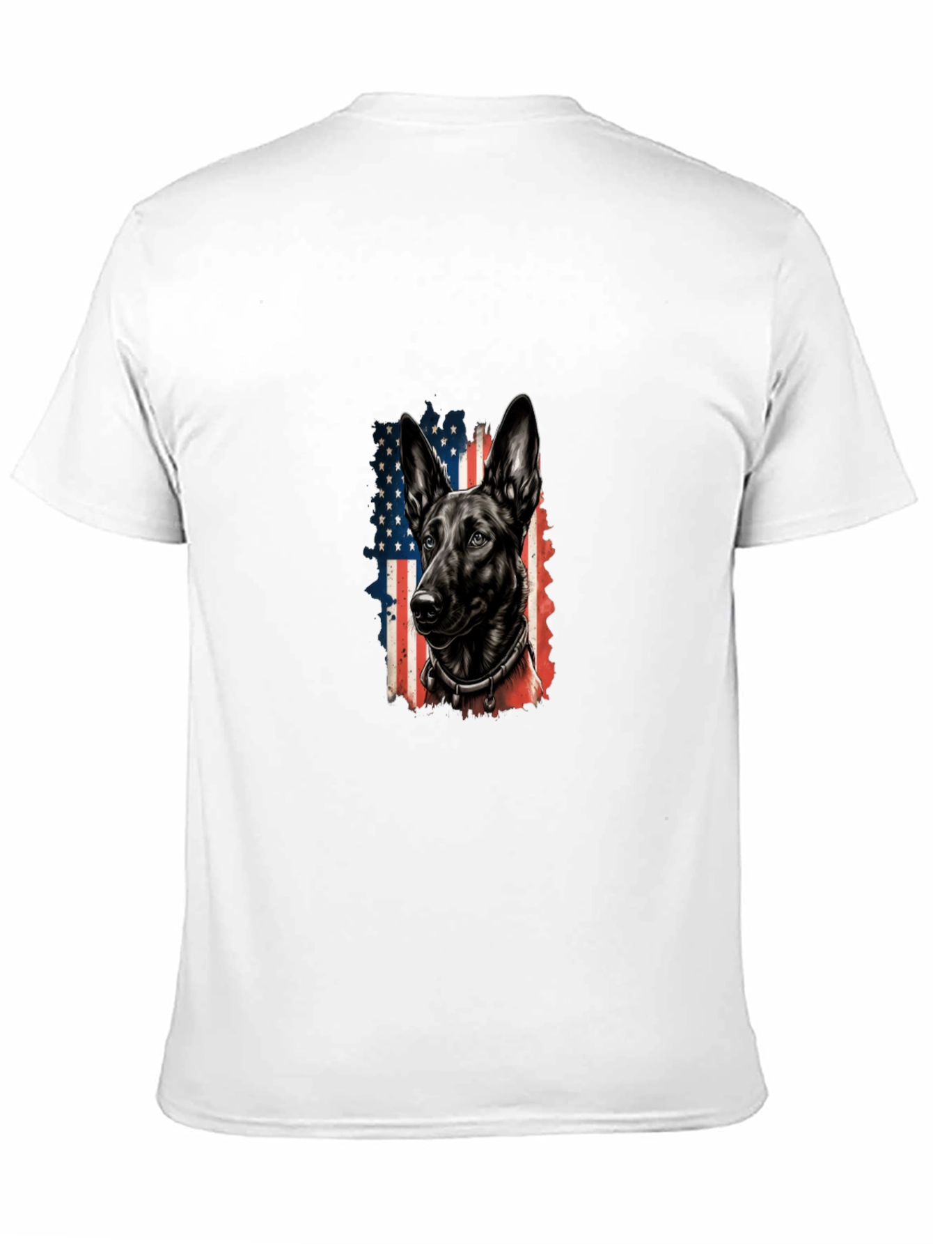 Black Patriotic Dog Graphic Tee - American Flag Dog Shirt view 11