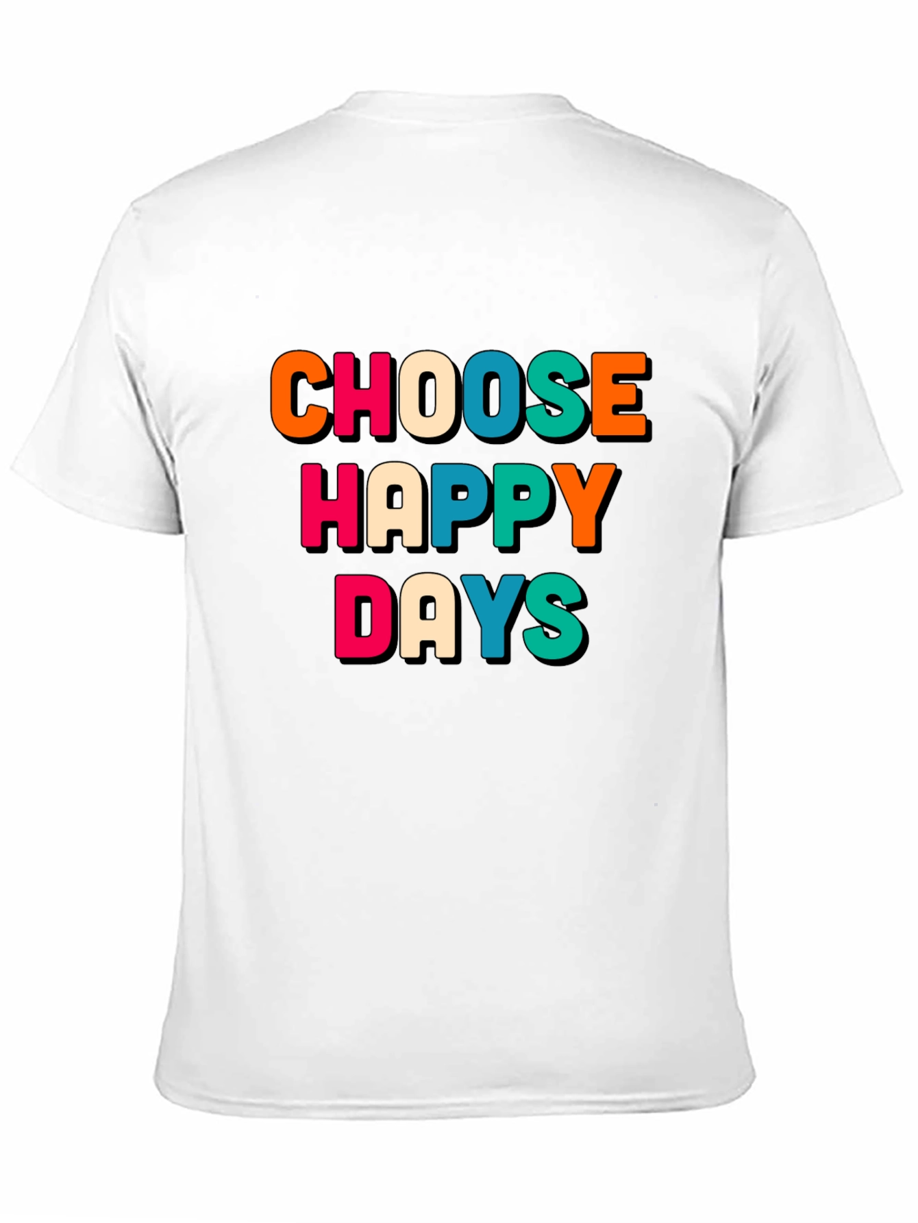 Black Choose Happy Days Graphic Tee - Retro Design view 11
