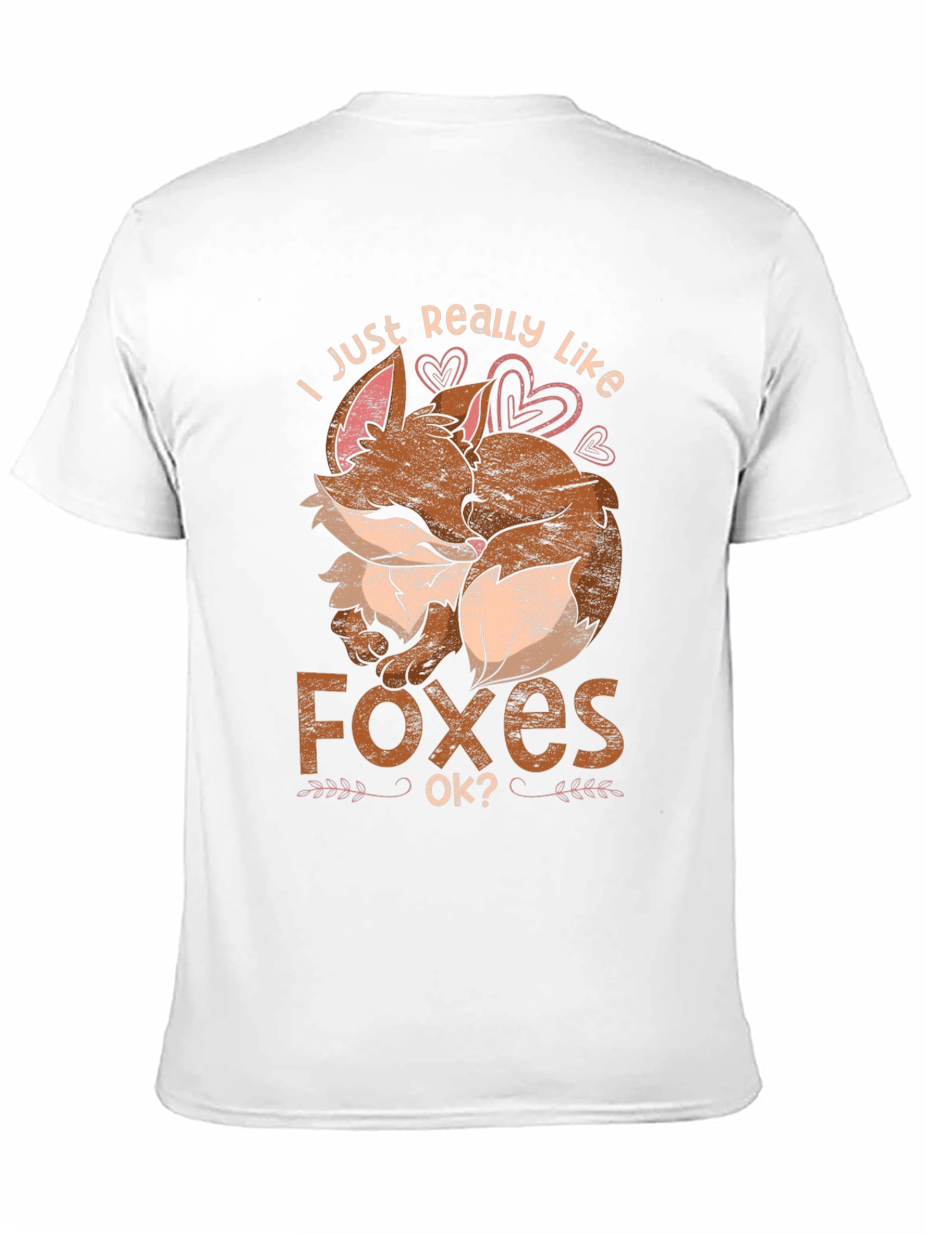 Black I Just Really Like Foxes Ok? T-Shirt view 11