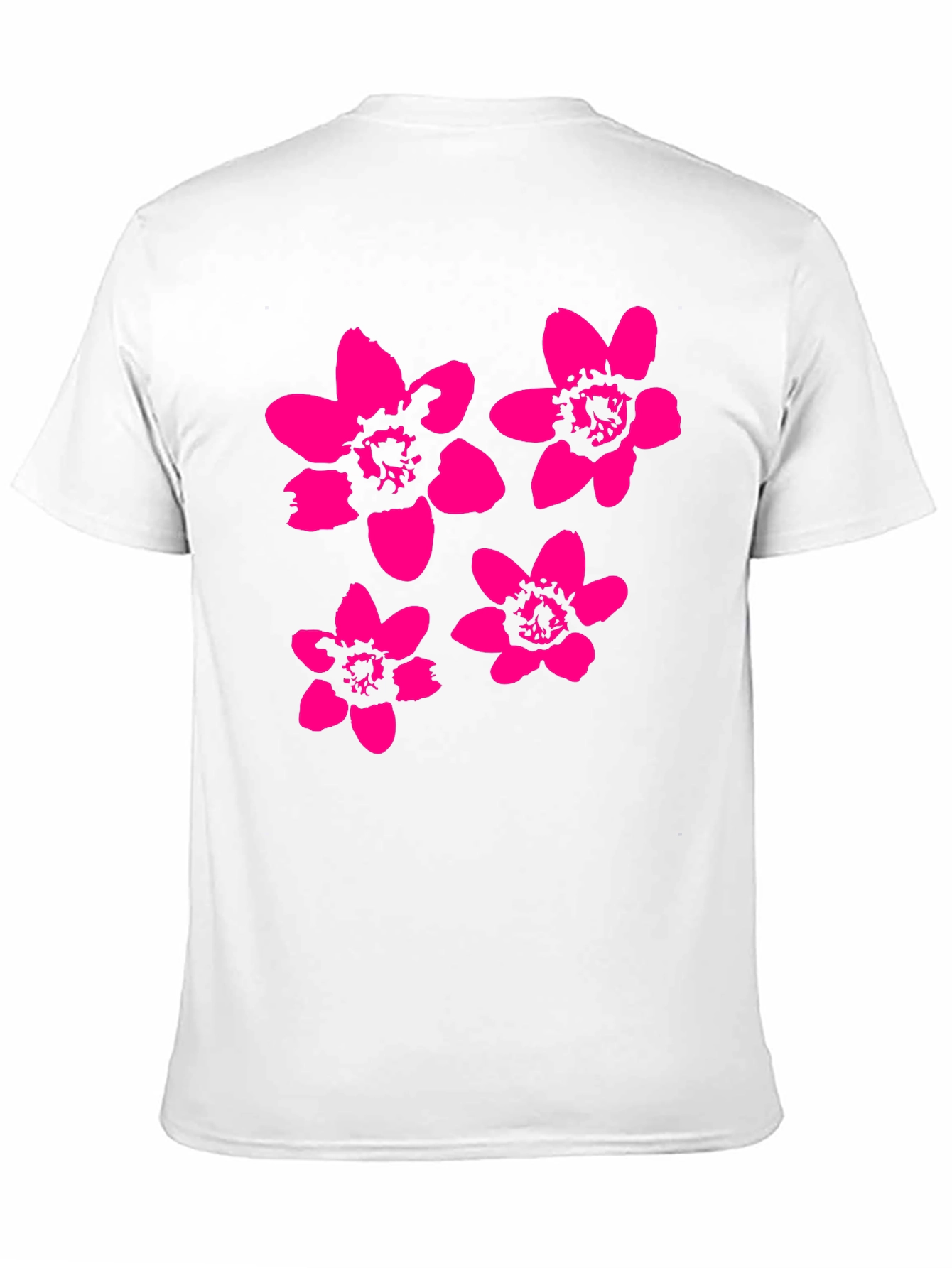 Black Black T-Shirt with Pink Flower Print view 11