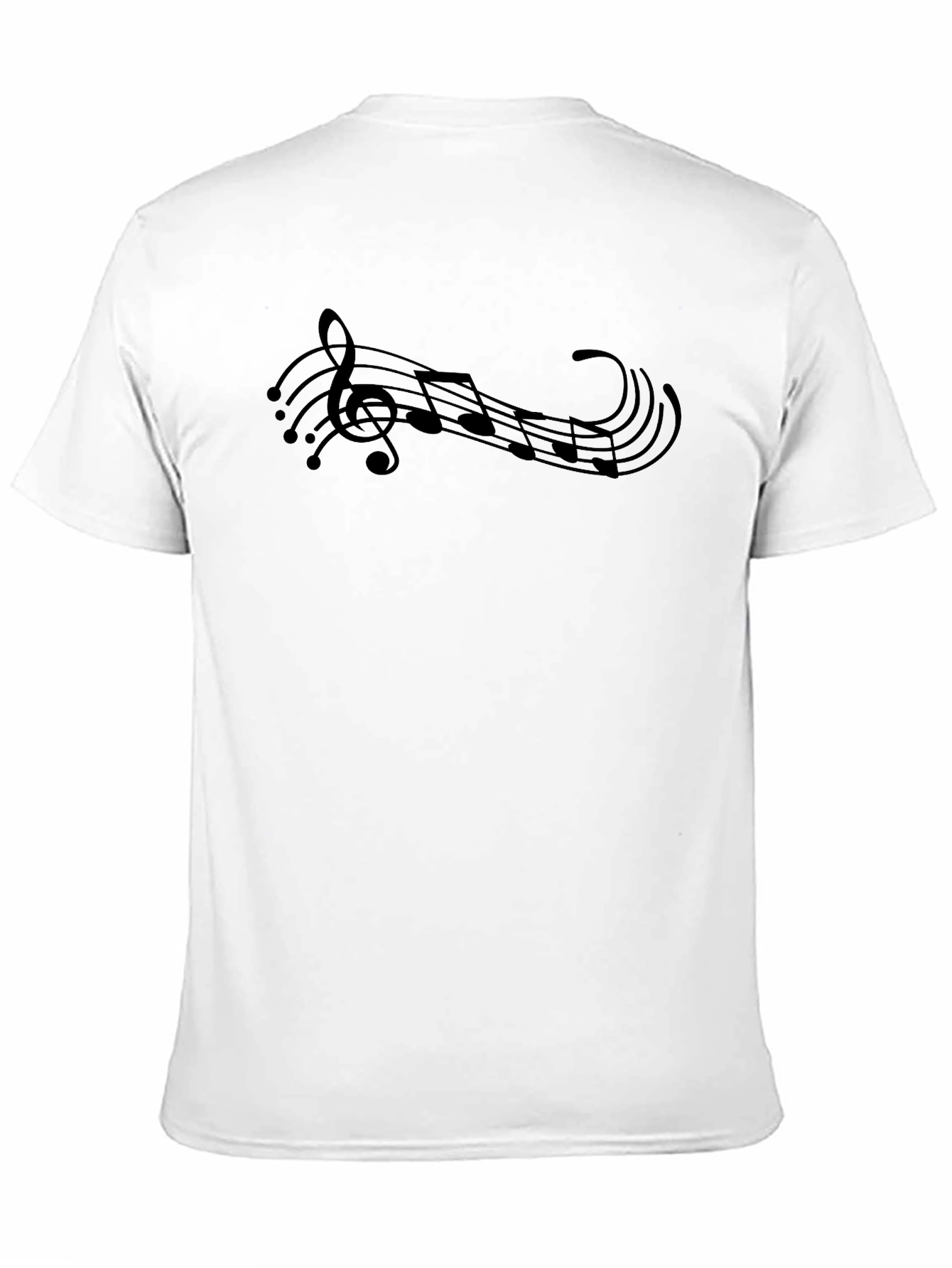 Black Musical Notes Graphic Tee - Black Cotton T-Shirt view 11