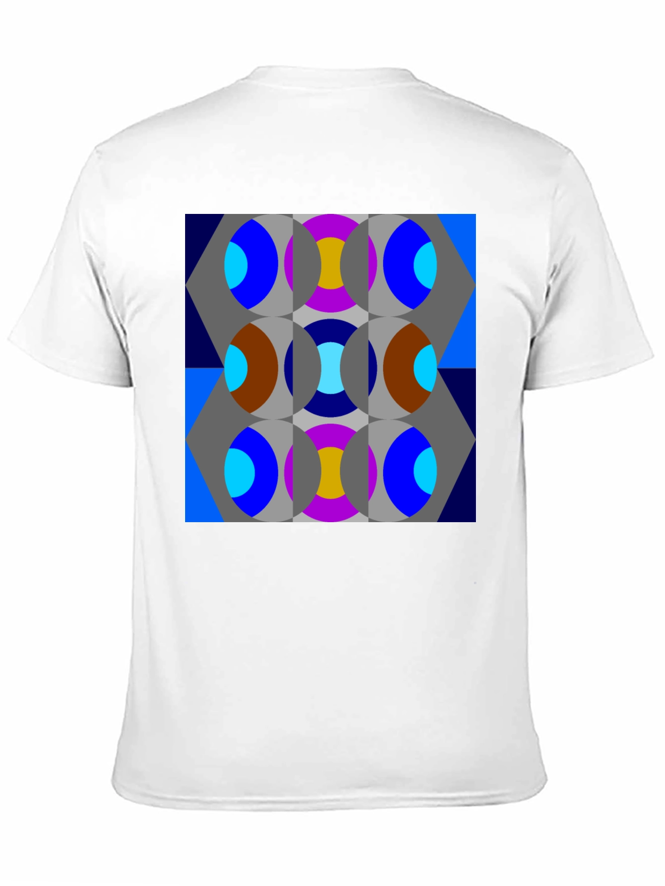 Black Abstract Geometric Patterned T-Shirt view 11