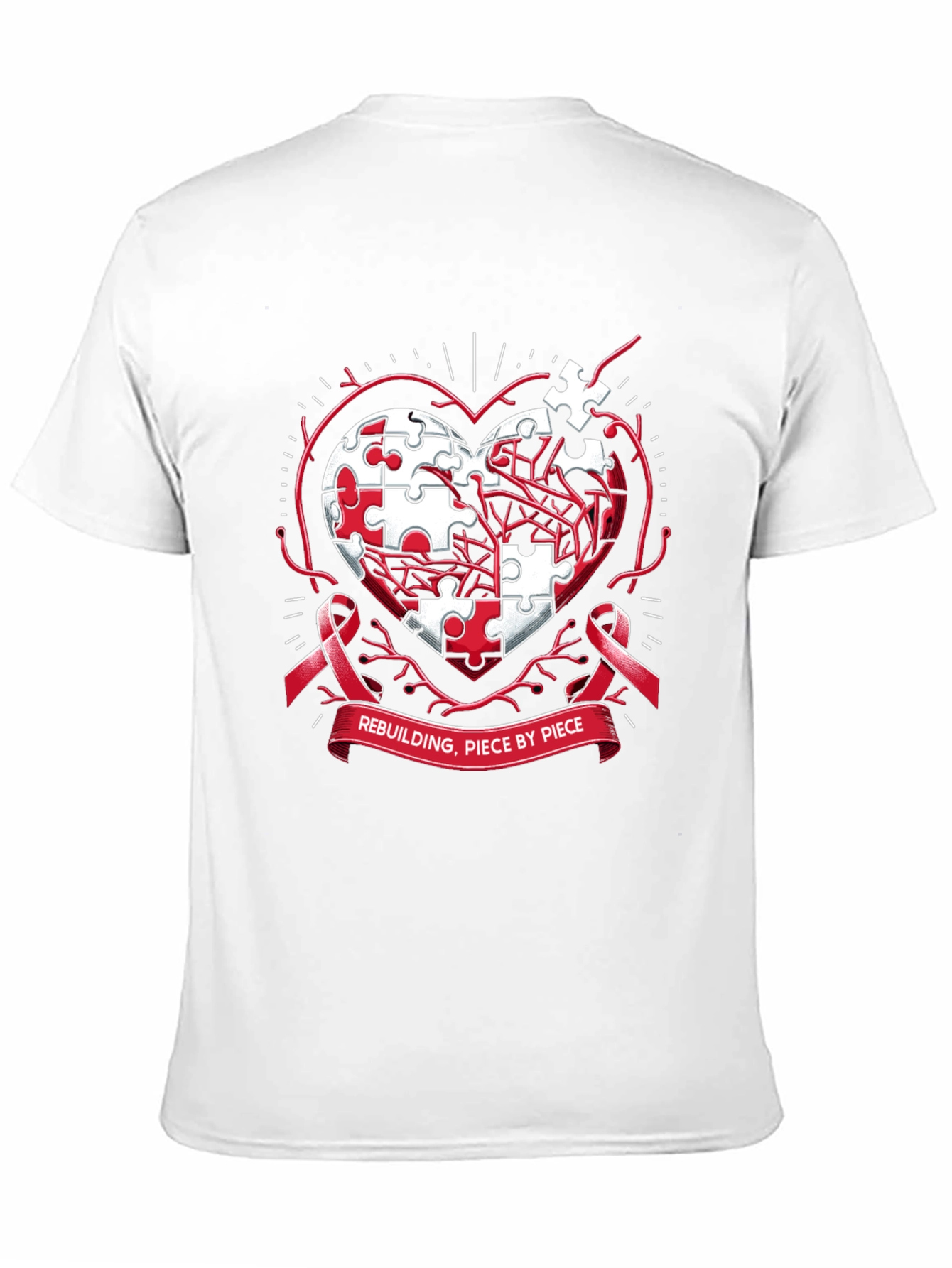 Black Rebuilding Piece by Piece T-Shirt view 11