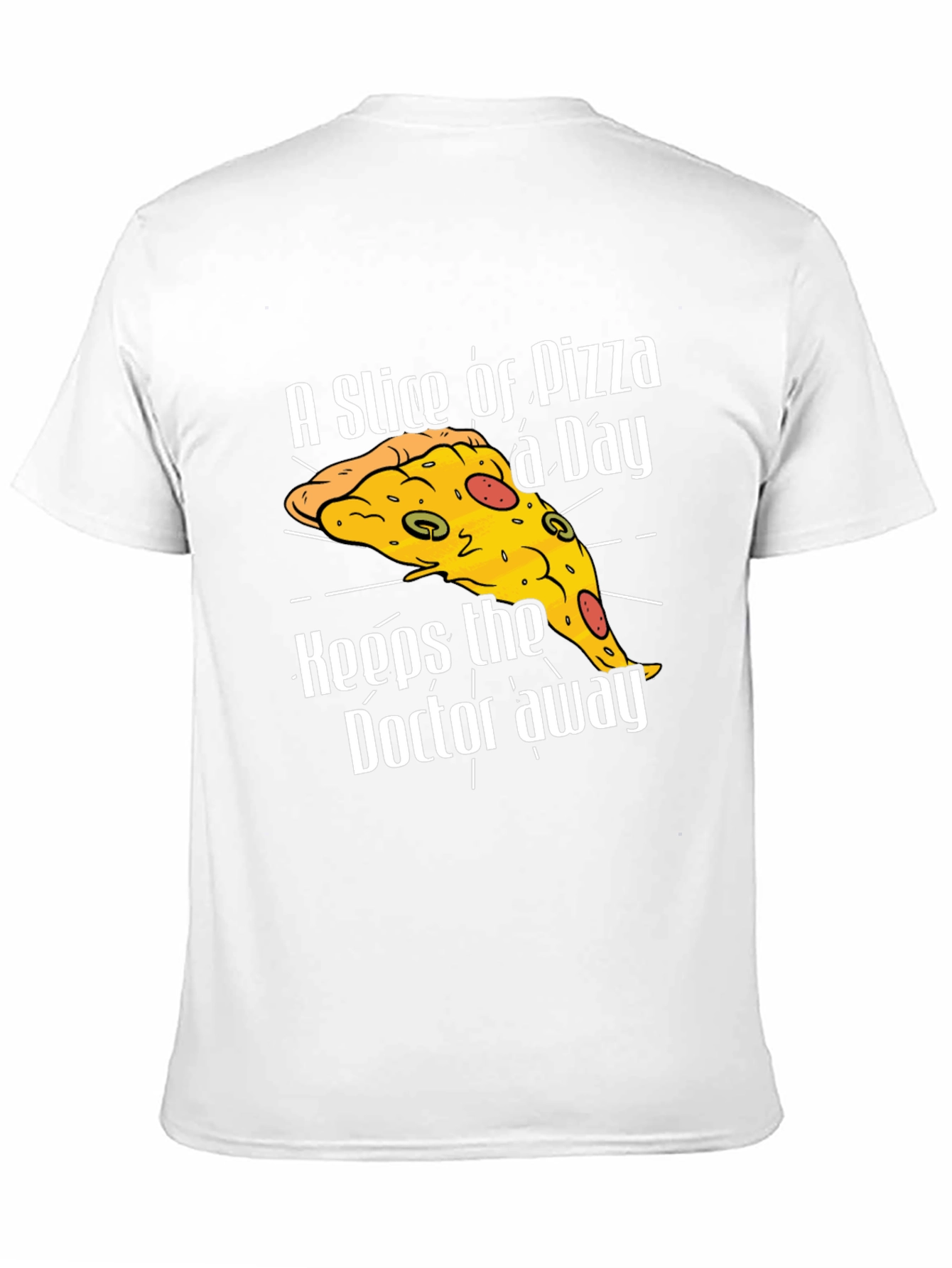 Black Pizza a Day Funny T-Shirt view 11