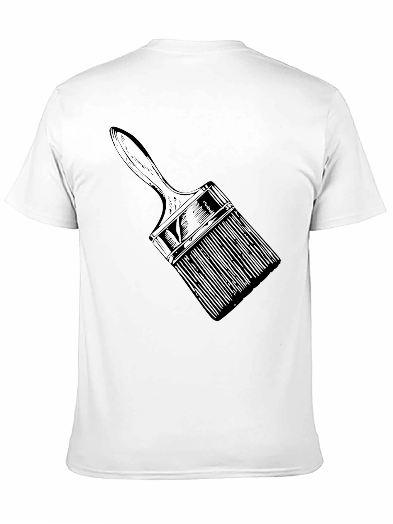 Black Paint Brush Graphic Tee - Artistic Black T-Shirt view 11