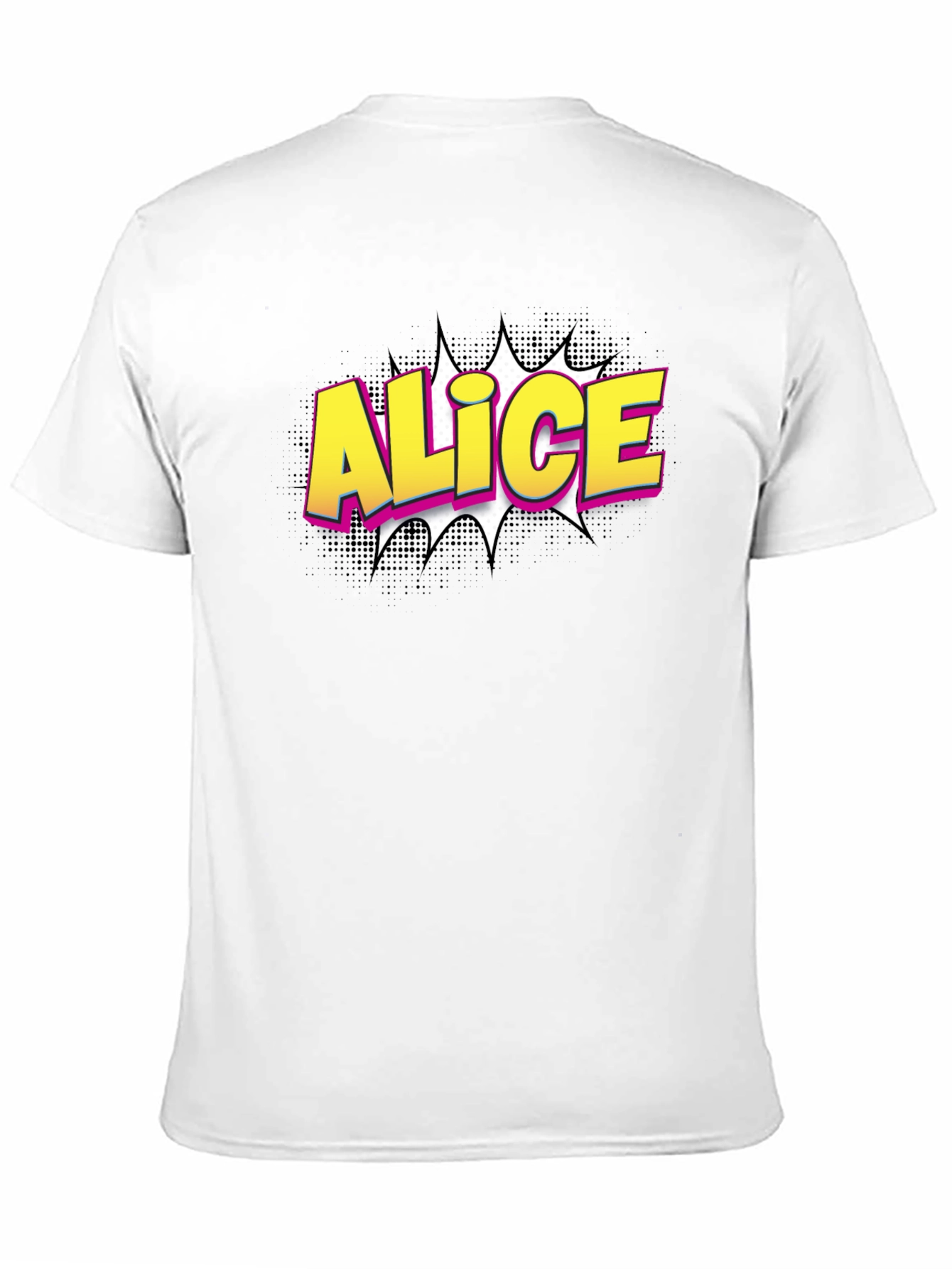 Black Alice Comic Style Graphic T-Shirt view 11