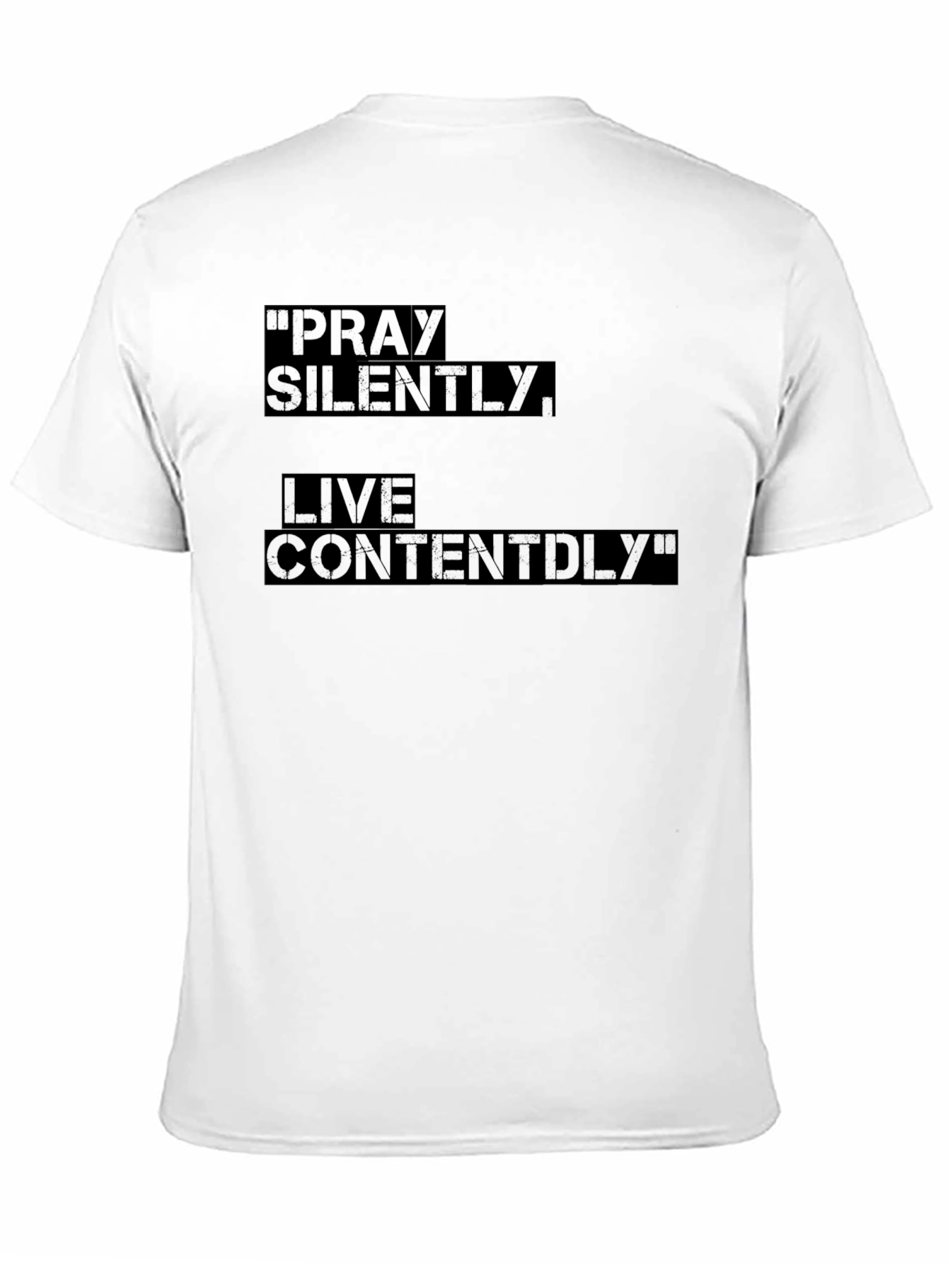 Black Pray Silently Live Contentedly Graphic T-Shirt view 11