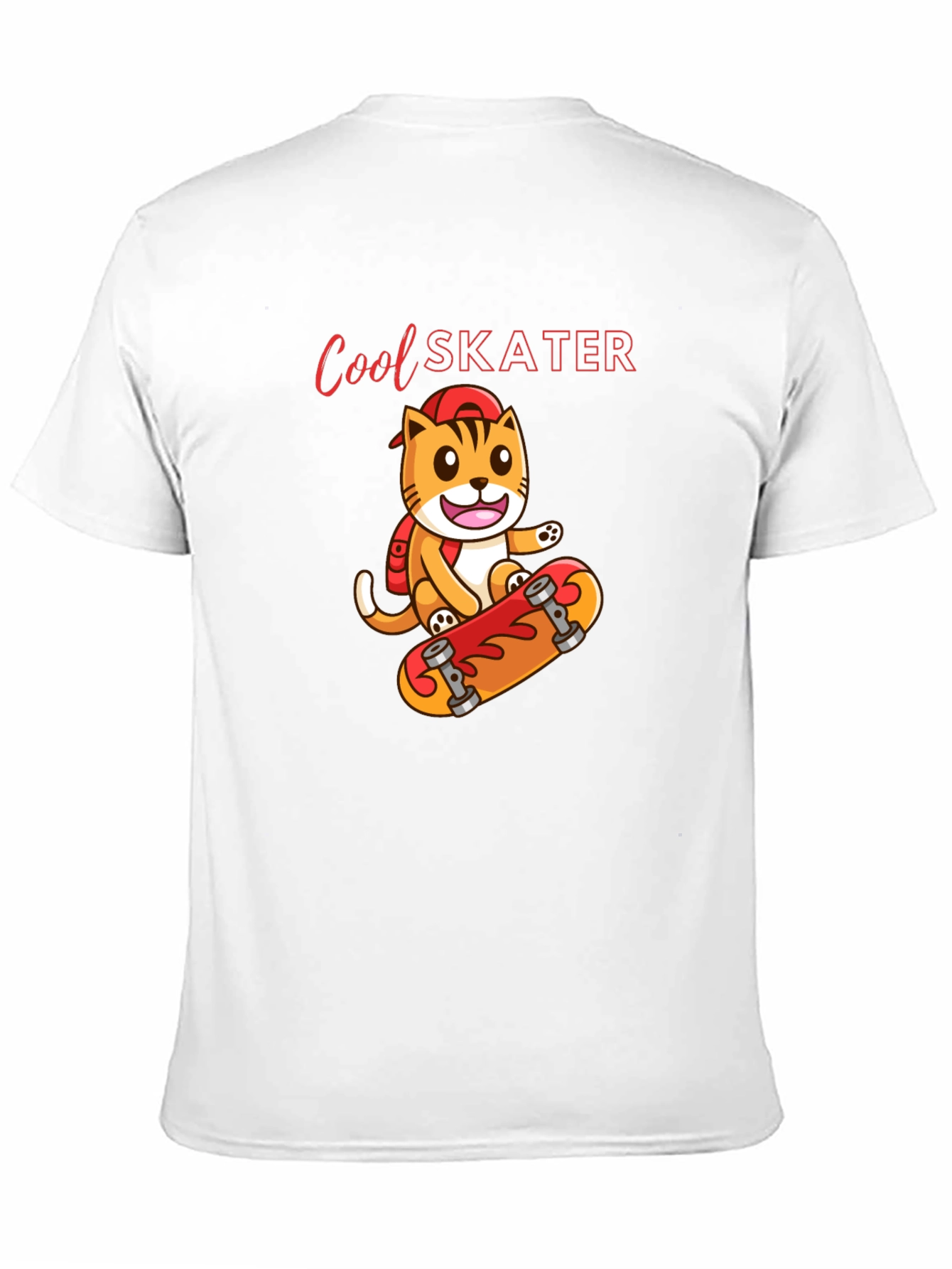 Black Cool Skater Cat Graphic Tee - Black Cotton T-Shirt view 11