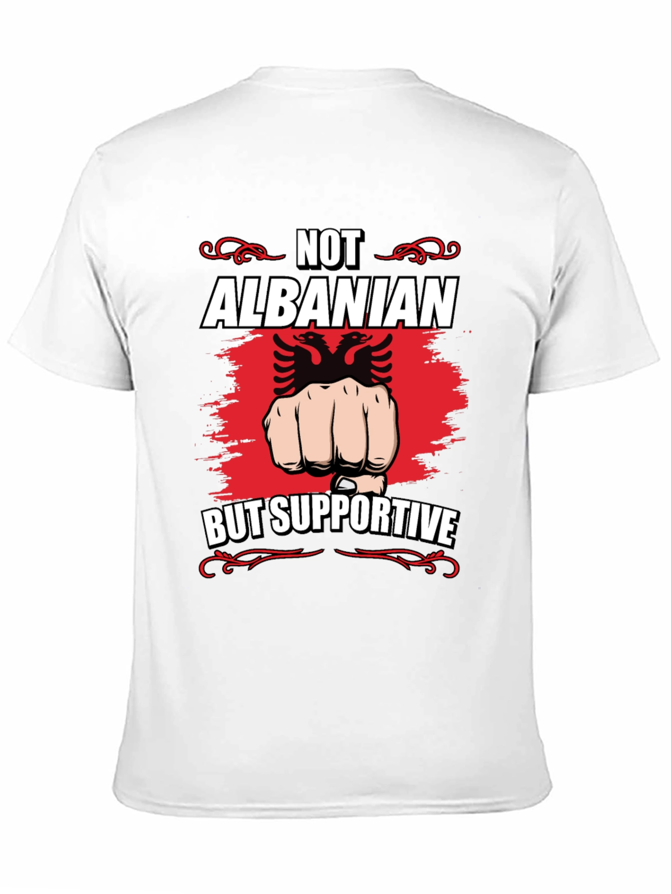 Black Albanian Supporter Graphic T-Shirt view 11