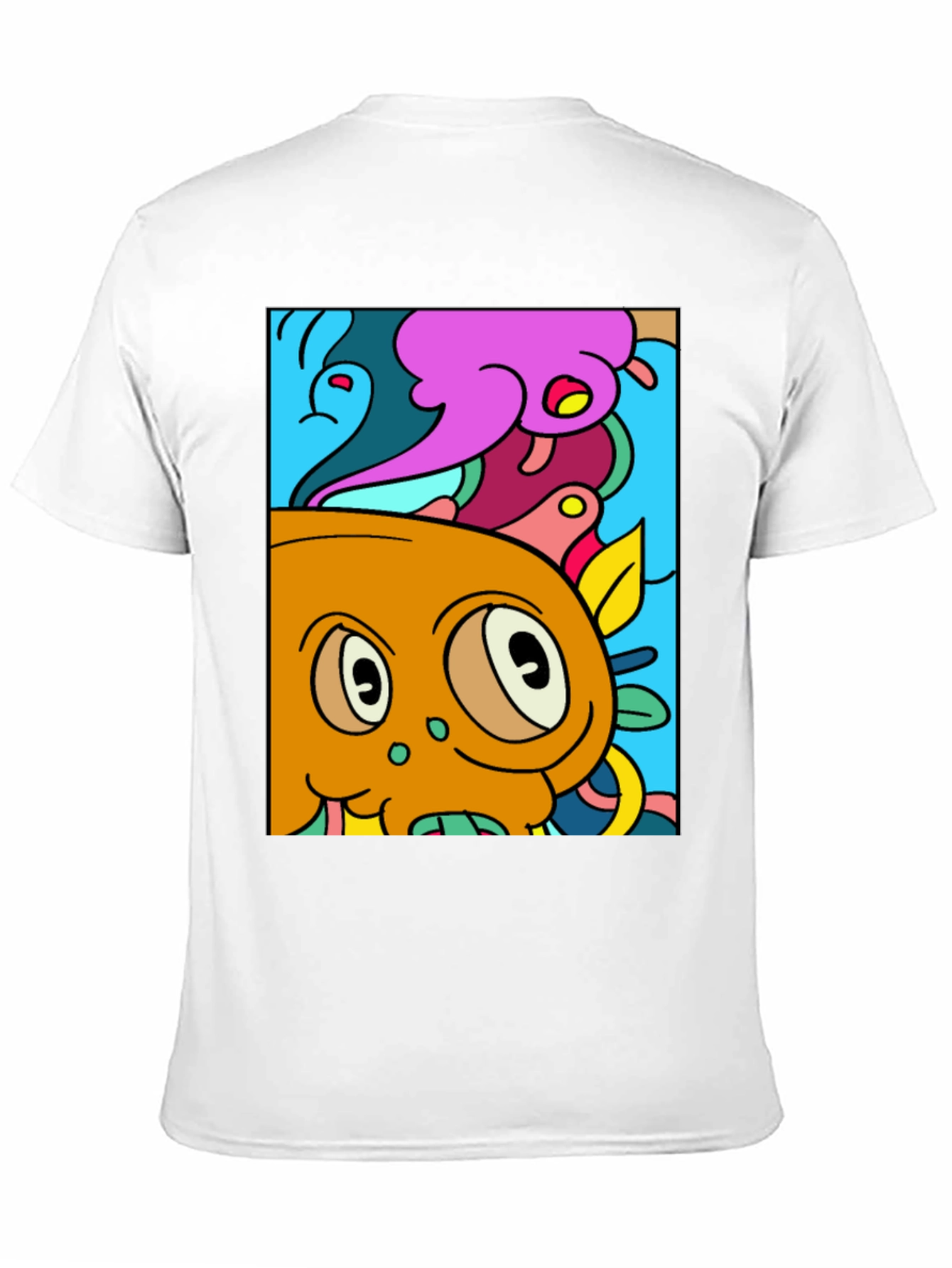 Black Cartoon Graphic Print Crew Neck T-Shirt view 11