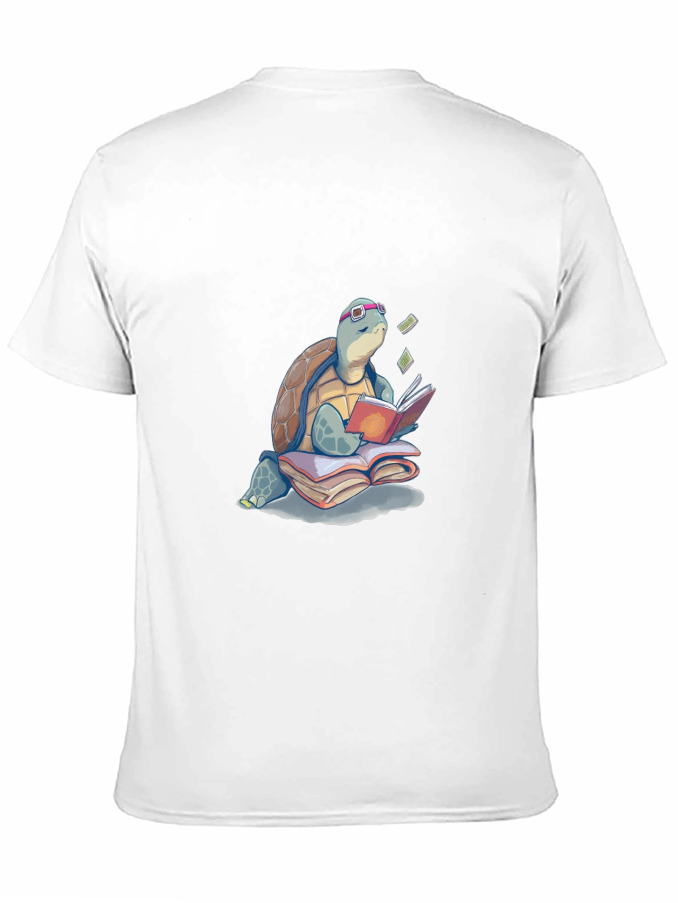 Black Turtle Reading Book T-Shirt view 11