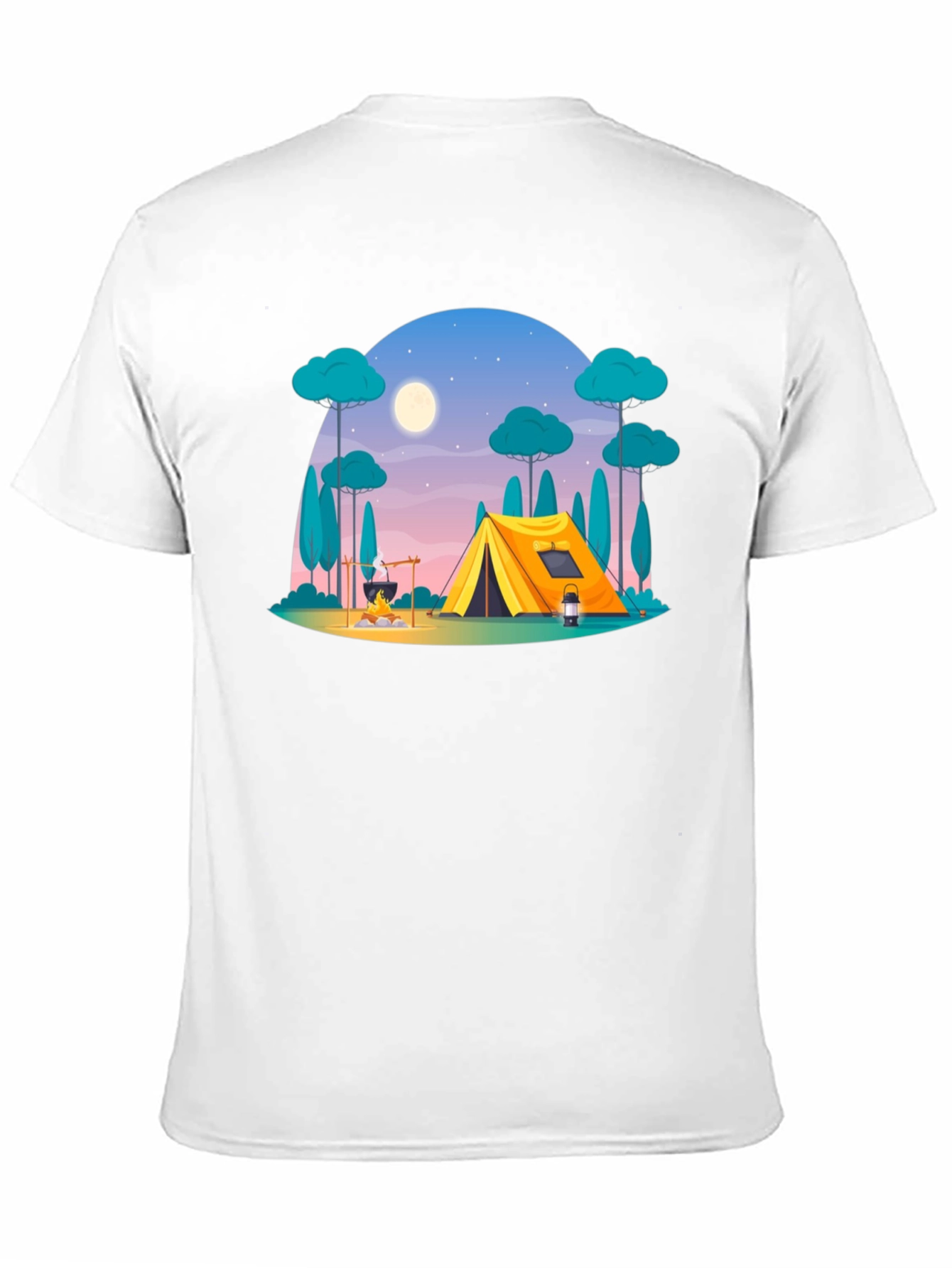 Black Camping Scene Graphic Tee - Outdoor Adventure Shirt view 11
