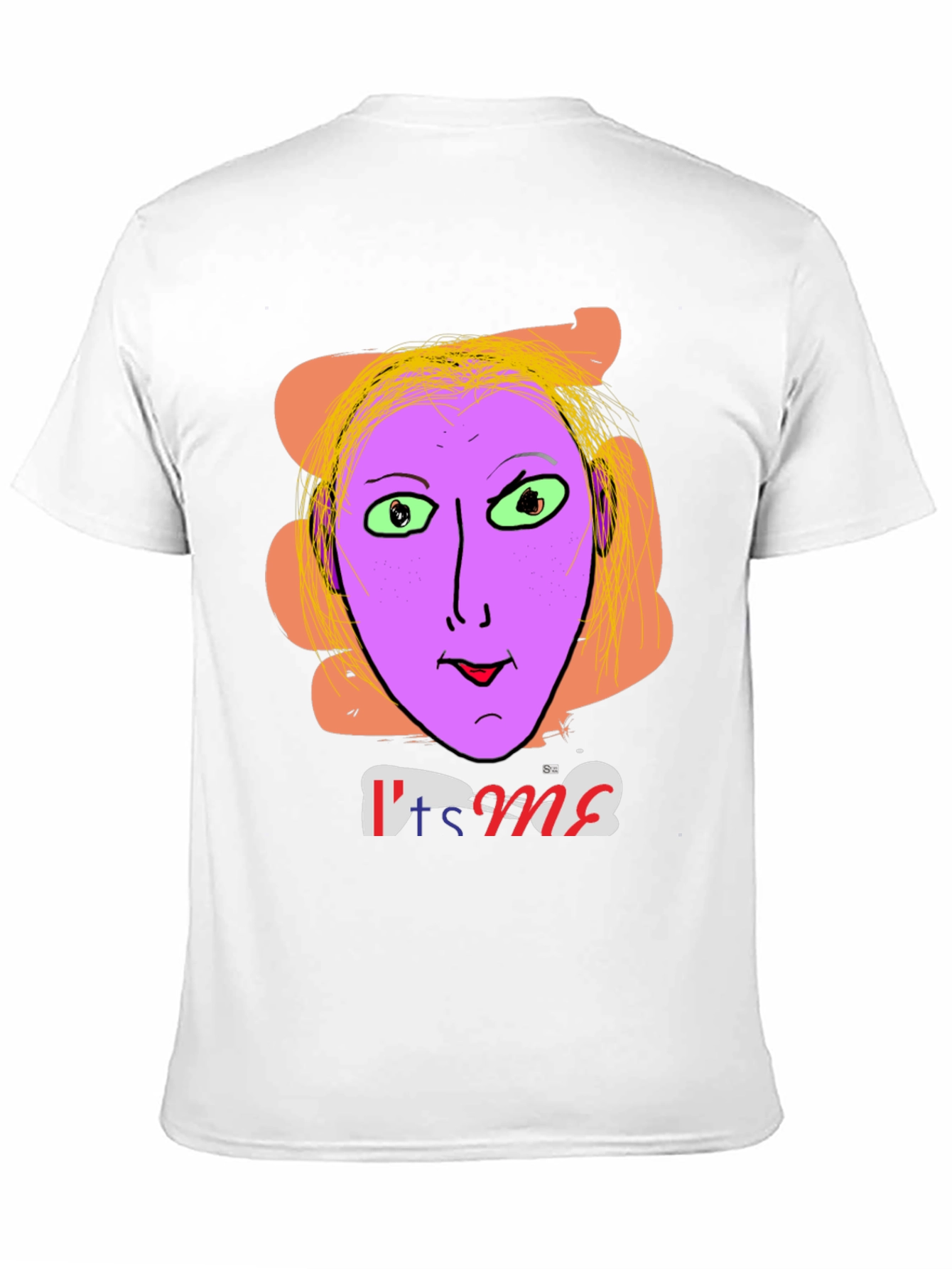 Black Unique Graphic Tee - "It's Me" Funny Purple Face view 11