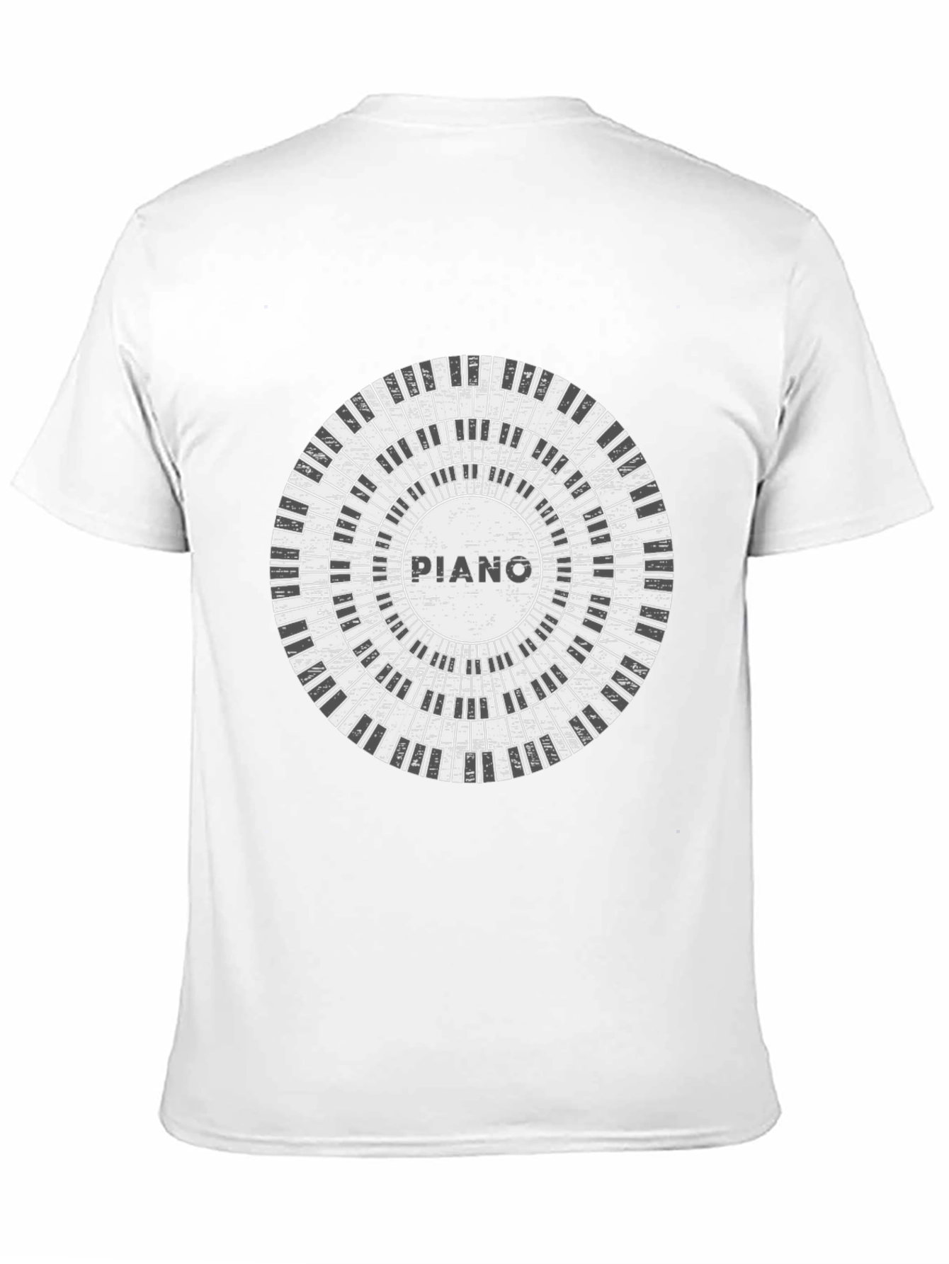 Black Piano Keys Circle Graphic Tee view 11