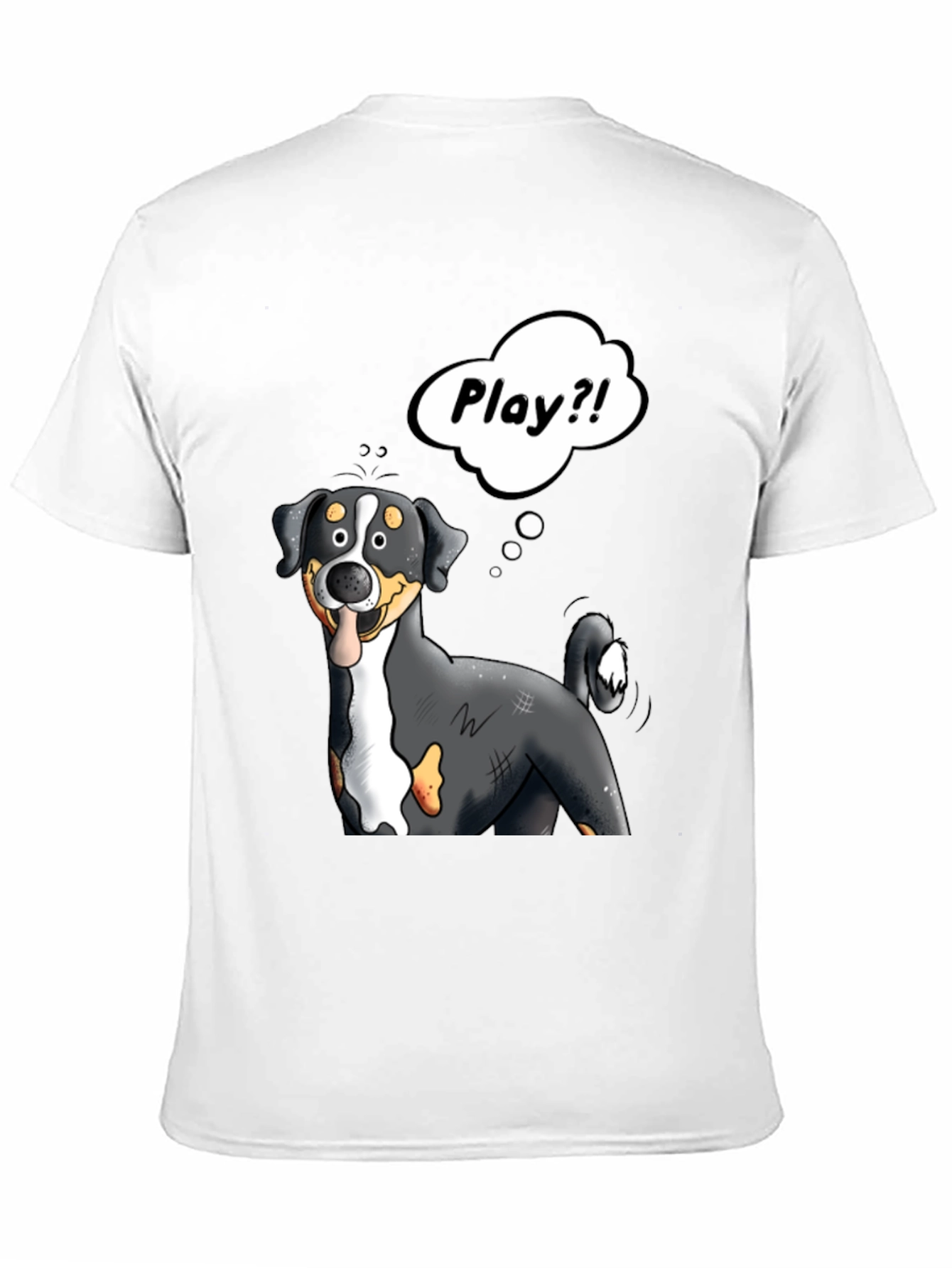 Black Playful Dog Cartoon Graphic Tee view 11