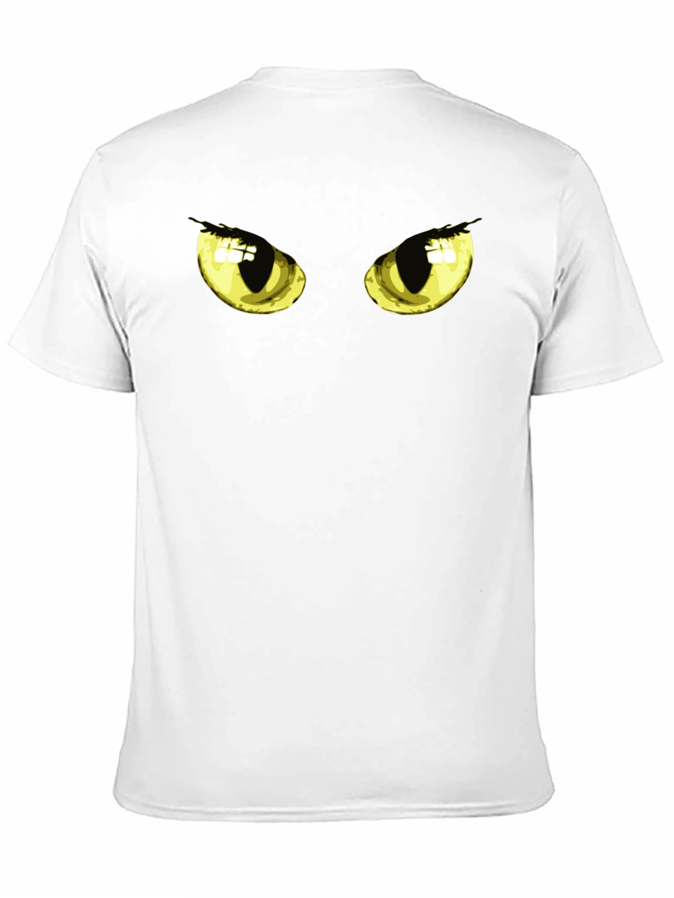 Black Men's Black T-Shirt with Cat Eyes Graphic view 11