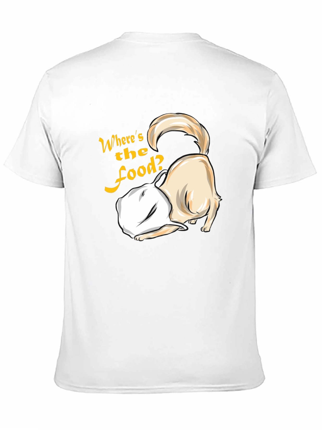 Black Funny Dog 'Where's the Food?' Black T-Shirt view 11