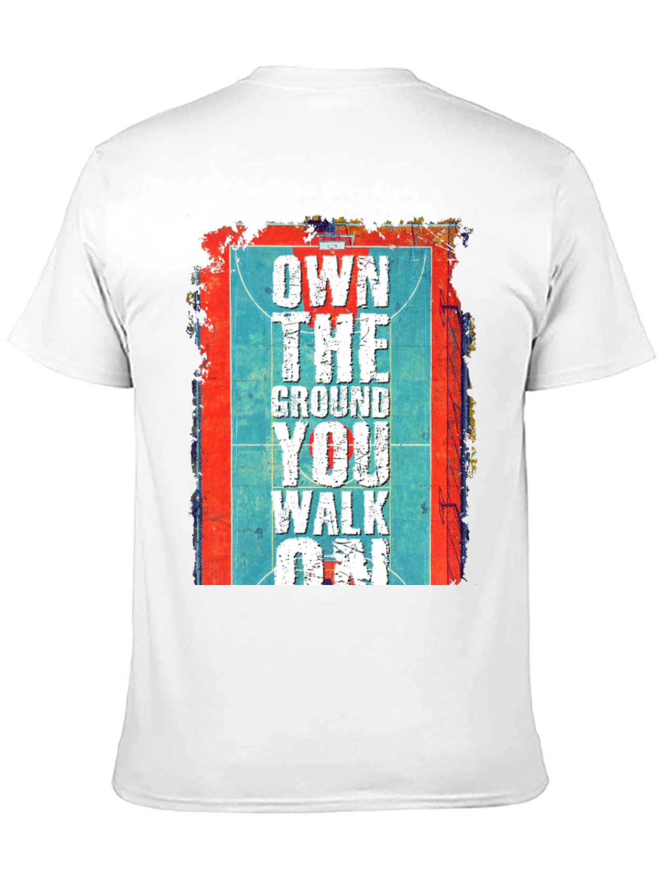 Black Own The Ground T-Shirt Basketball Court Design view 11