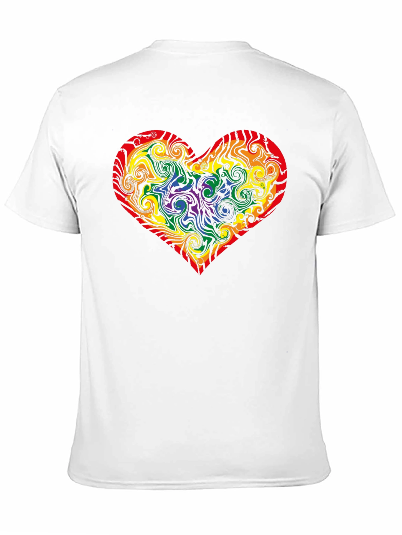 Black Rainbow Heart Swirl T-Shirt - Pride Apparel view 11