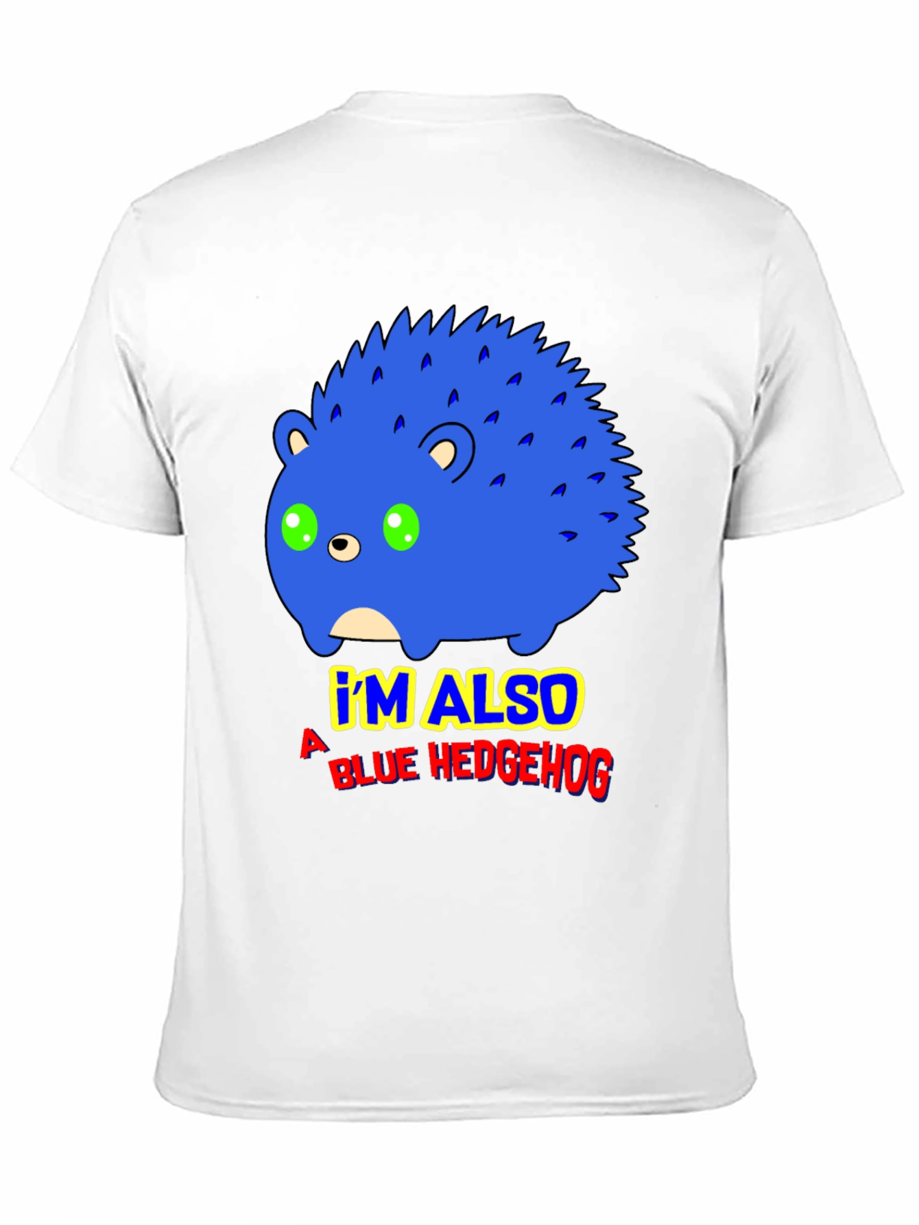 Black Blue Hedgehog Graphic T-Shirt - Funny Cartoon Tee view 11