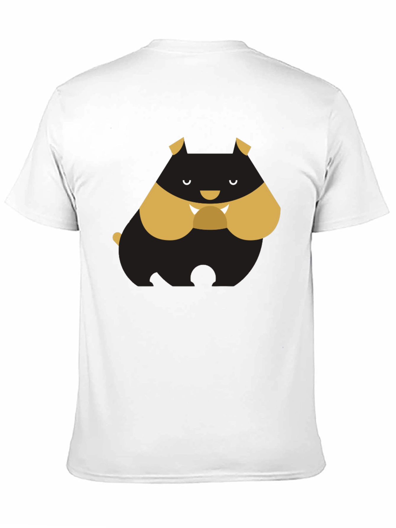 Black Cartoon Bulldog Graphic Tee - Black T-Shirt view 11