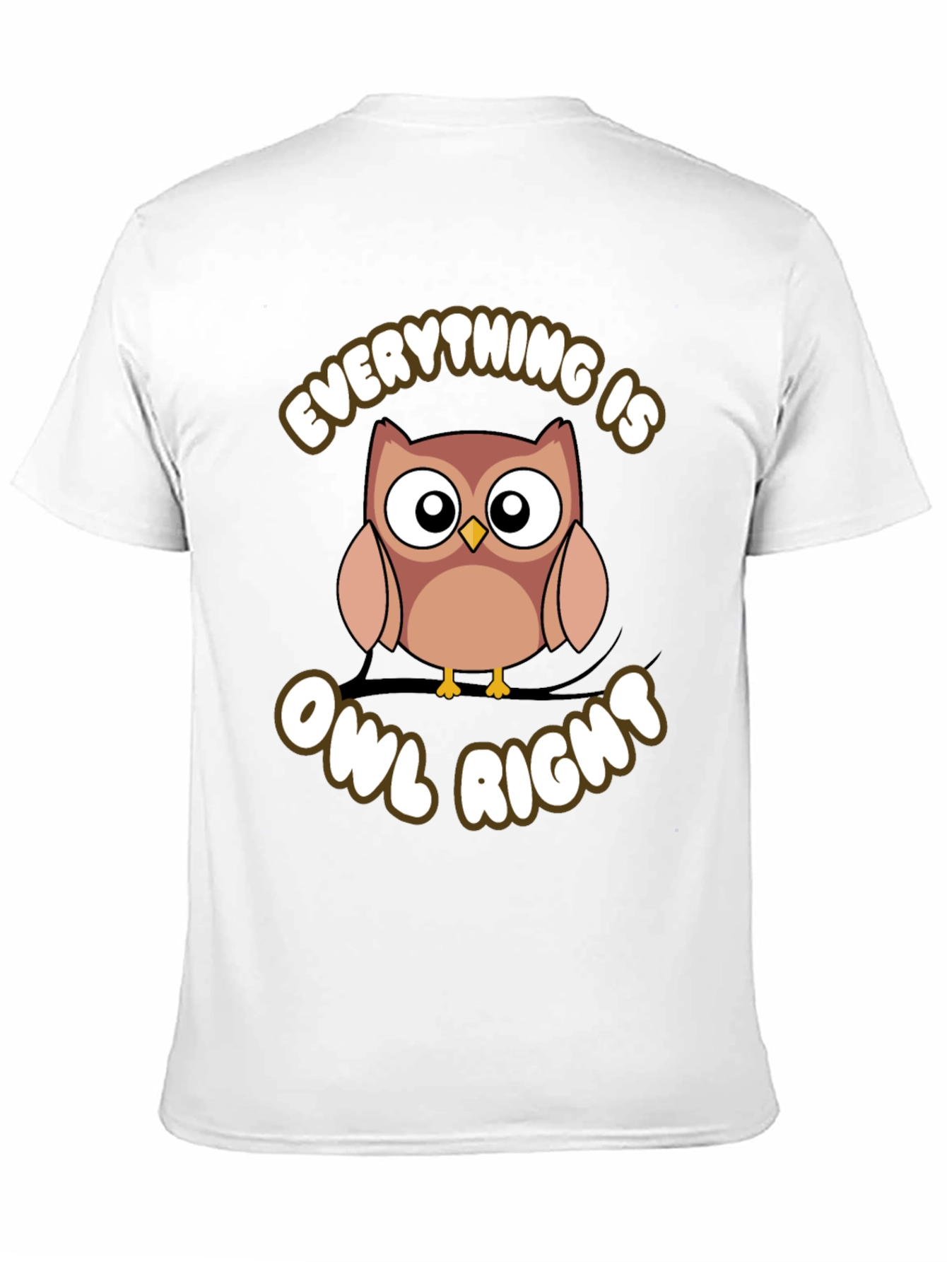 Black Everything Is Owl Right Graphic T-Shirt view 11