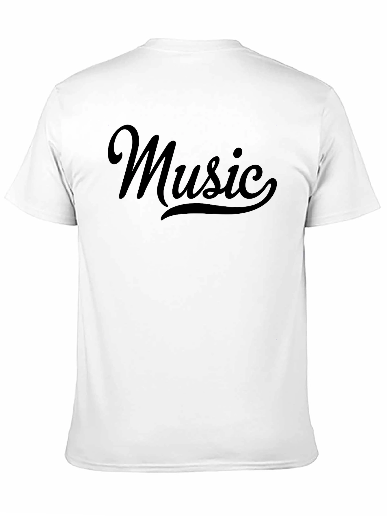 Black Stylish 'Music' Graphic Black T-Shirt view 11