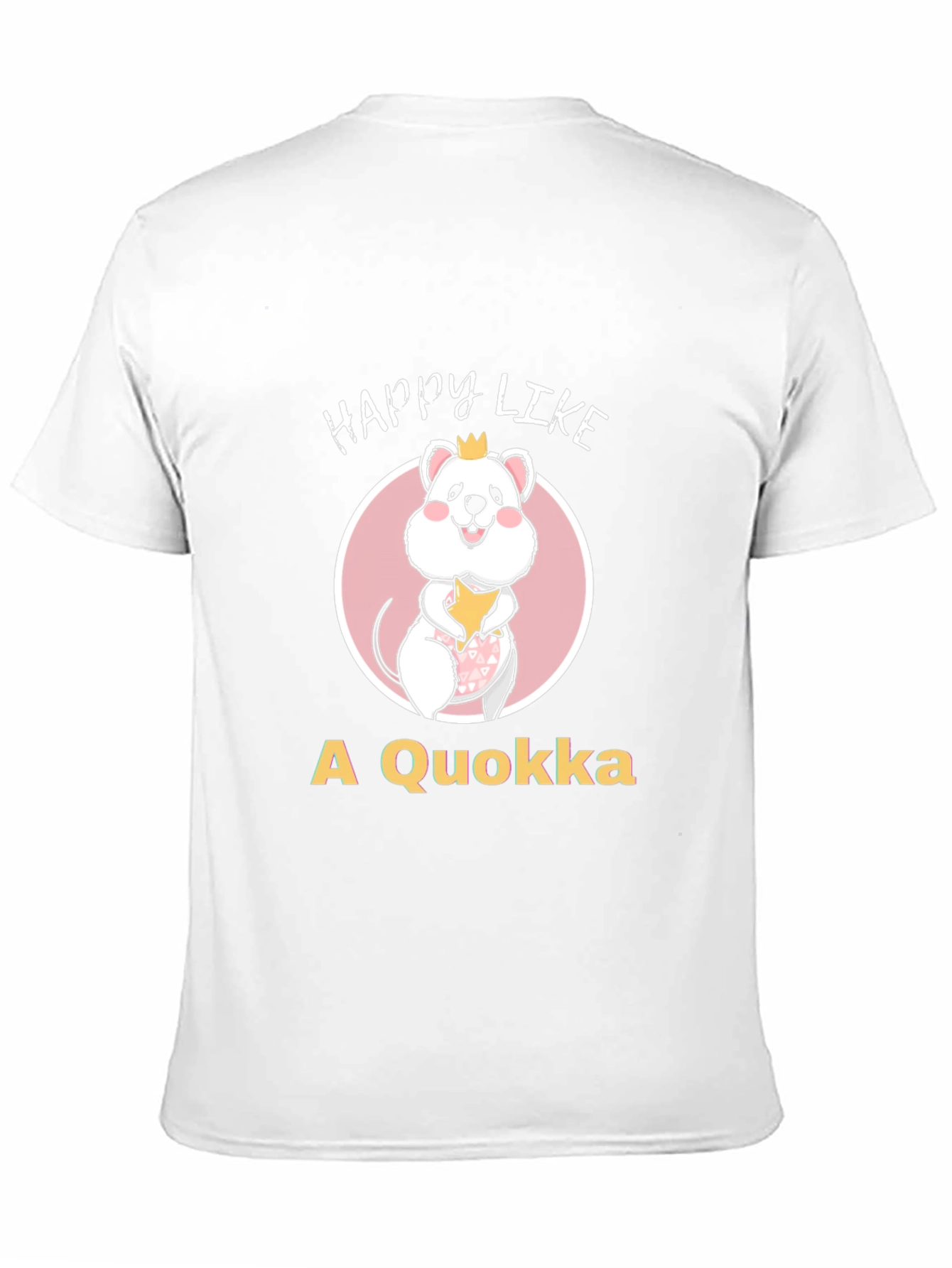 Black Happy Like A Quokka Black T-Shirt view 11