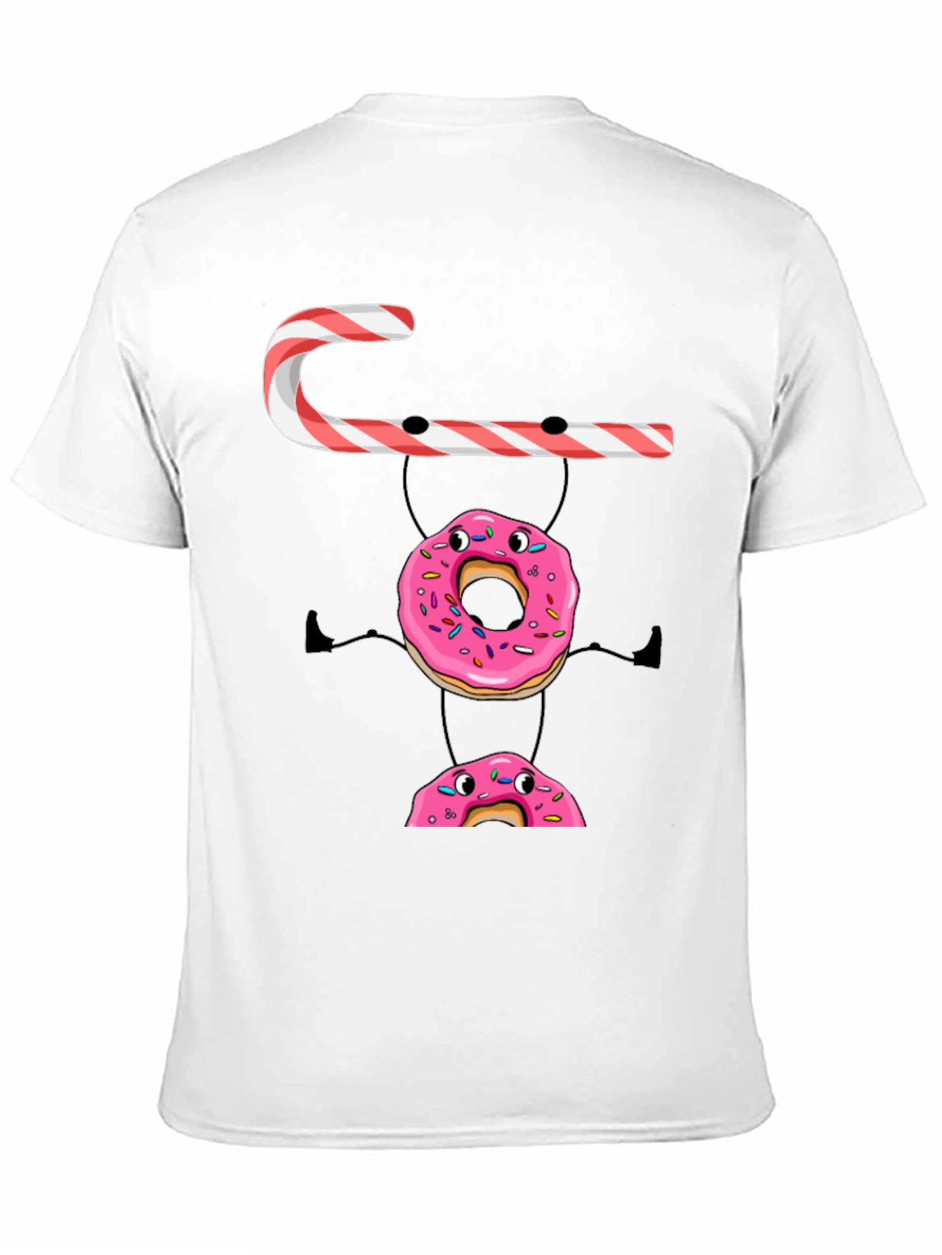 Black Candy Cane Donut Stack T-Shirt view 11