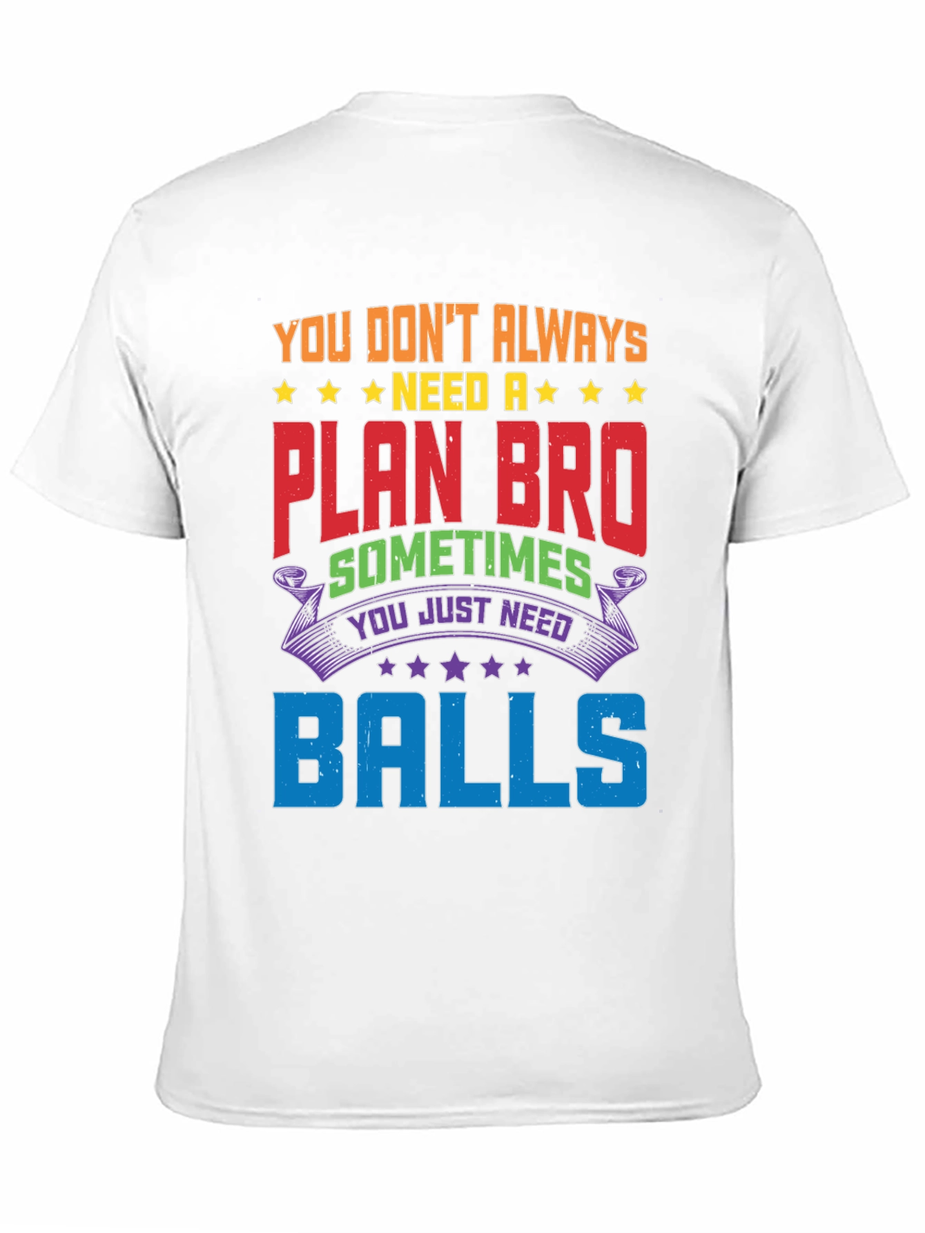 Black Funny Graphic Tee: No Plan, Just Balls! view 11