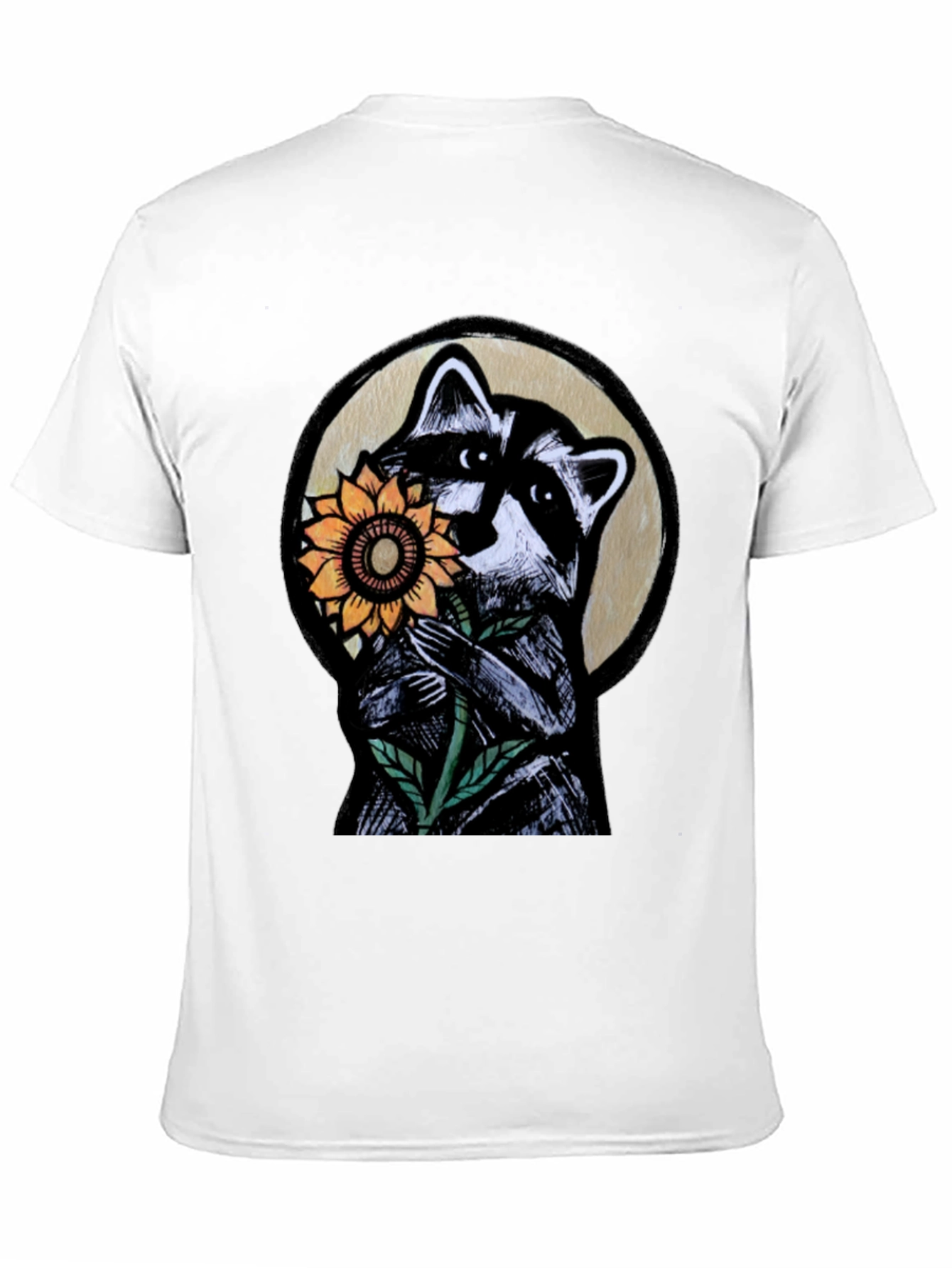 Black Raccoon Sunflower Graphic Tee - Black view 11