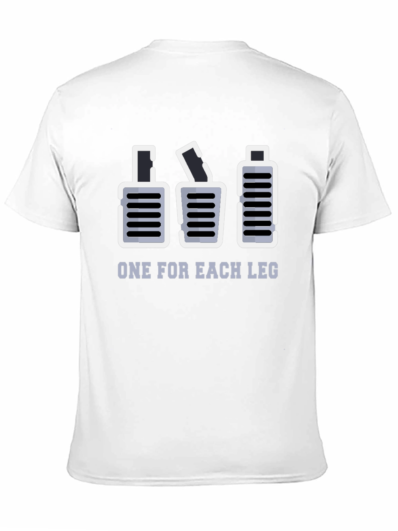 Black One for Each Leg Funny Manual Transmission T-Shirt view 11