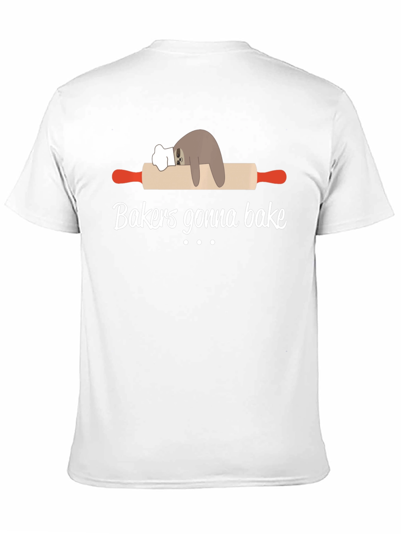 Black Baker Sloth T-Shirt - Funny Baking Tee view 11
