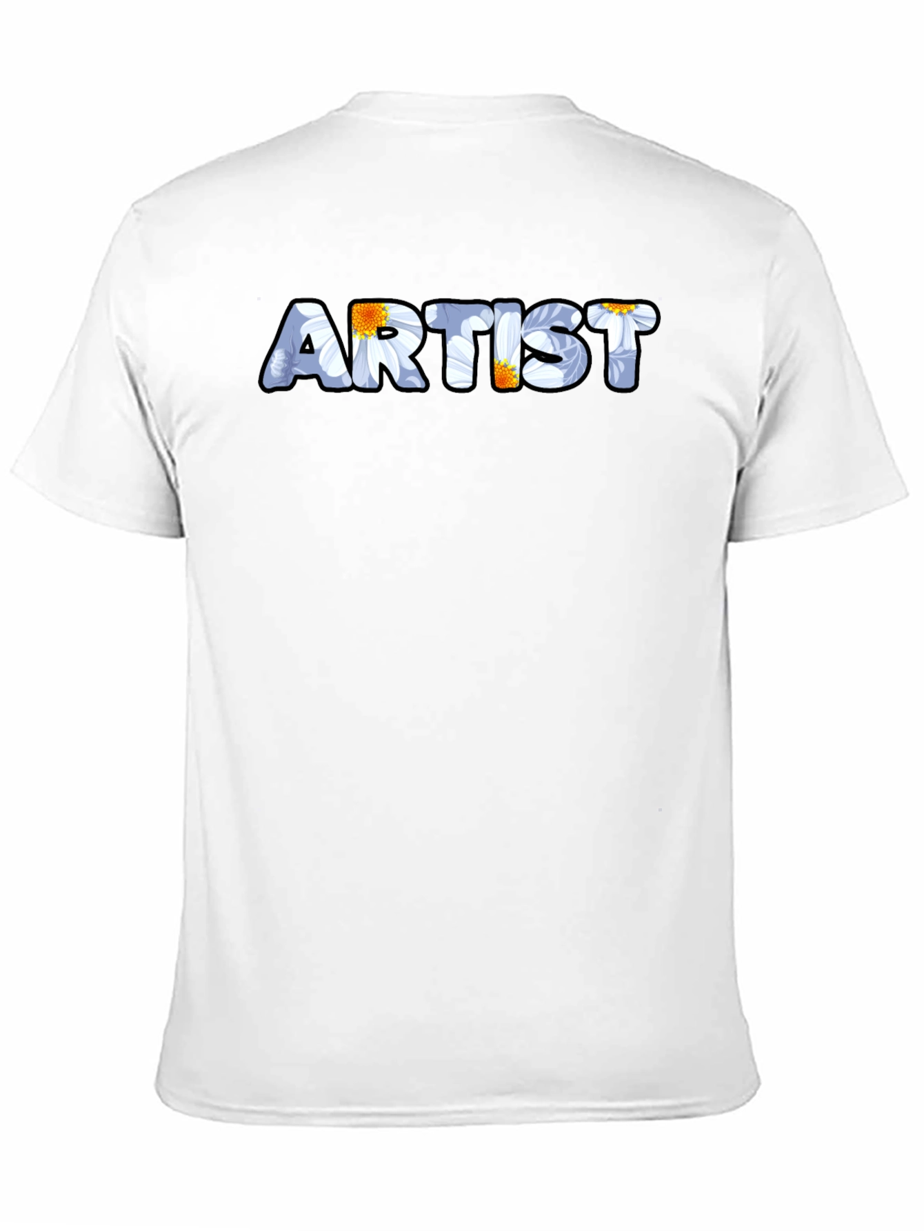 Black Floral Artist T-Shirt - Unique Design view 11