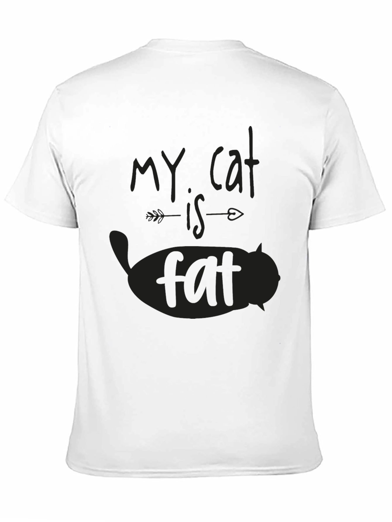 Black My Cat Is Fat Black T-Shirt view 11