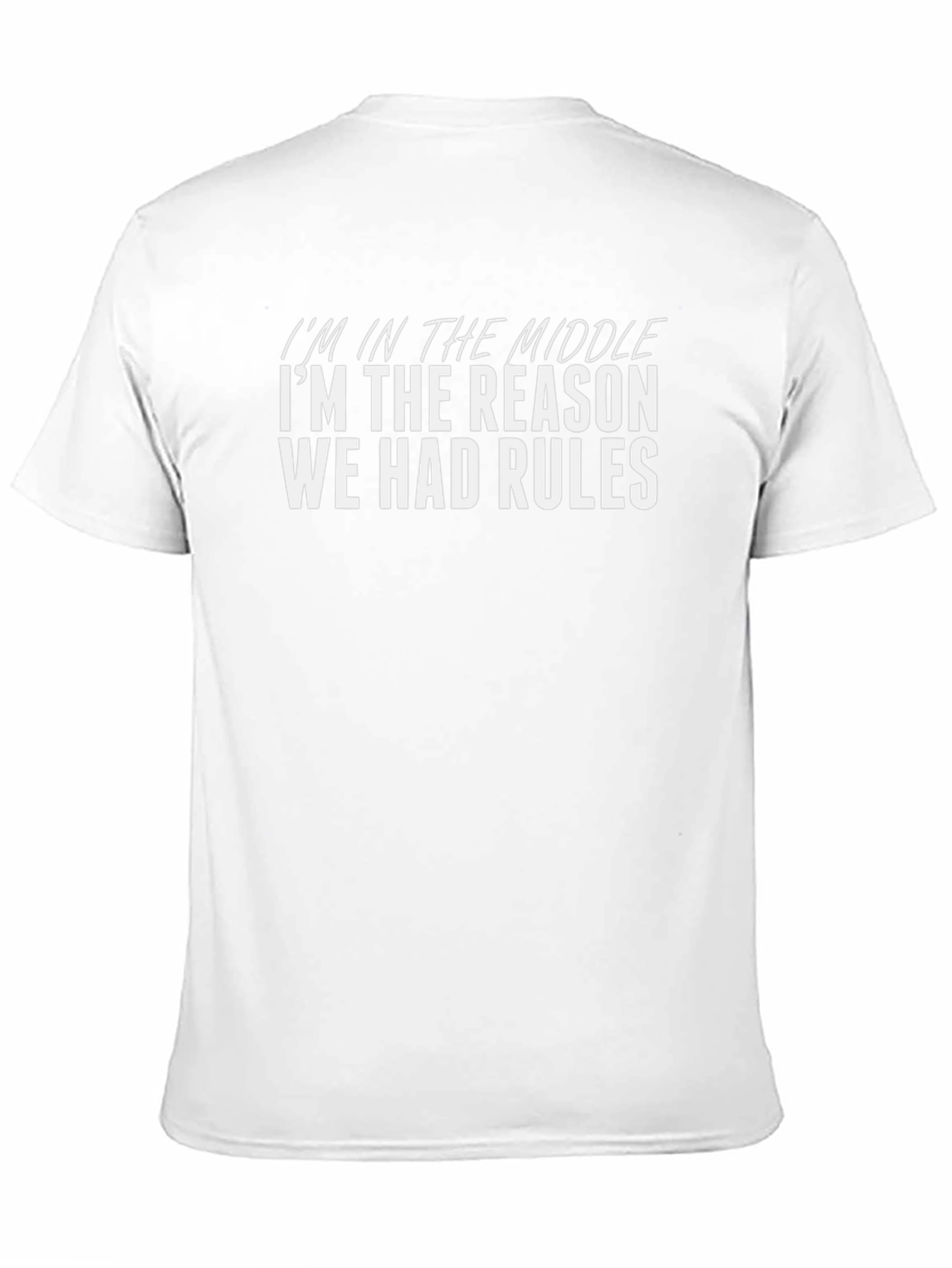 Black Funny Middle Child T-Shirt - Reason We Had Rules view 11