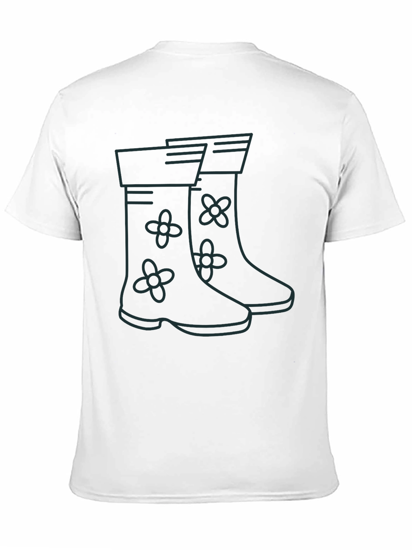 Black Rain Boot Graphic Tee - Black Unisex T-Shirt view 11