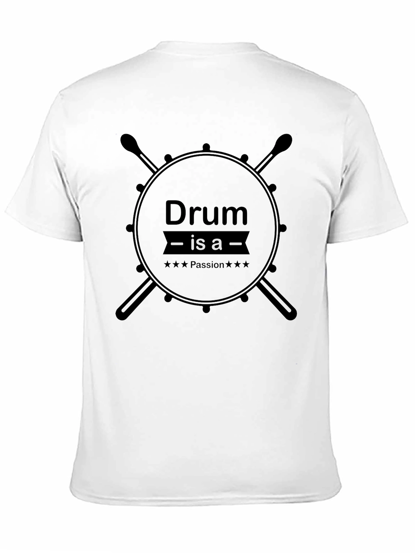 Black Drum is a Passion Men's Black T-Shirt view 11